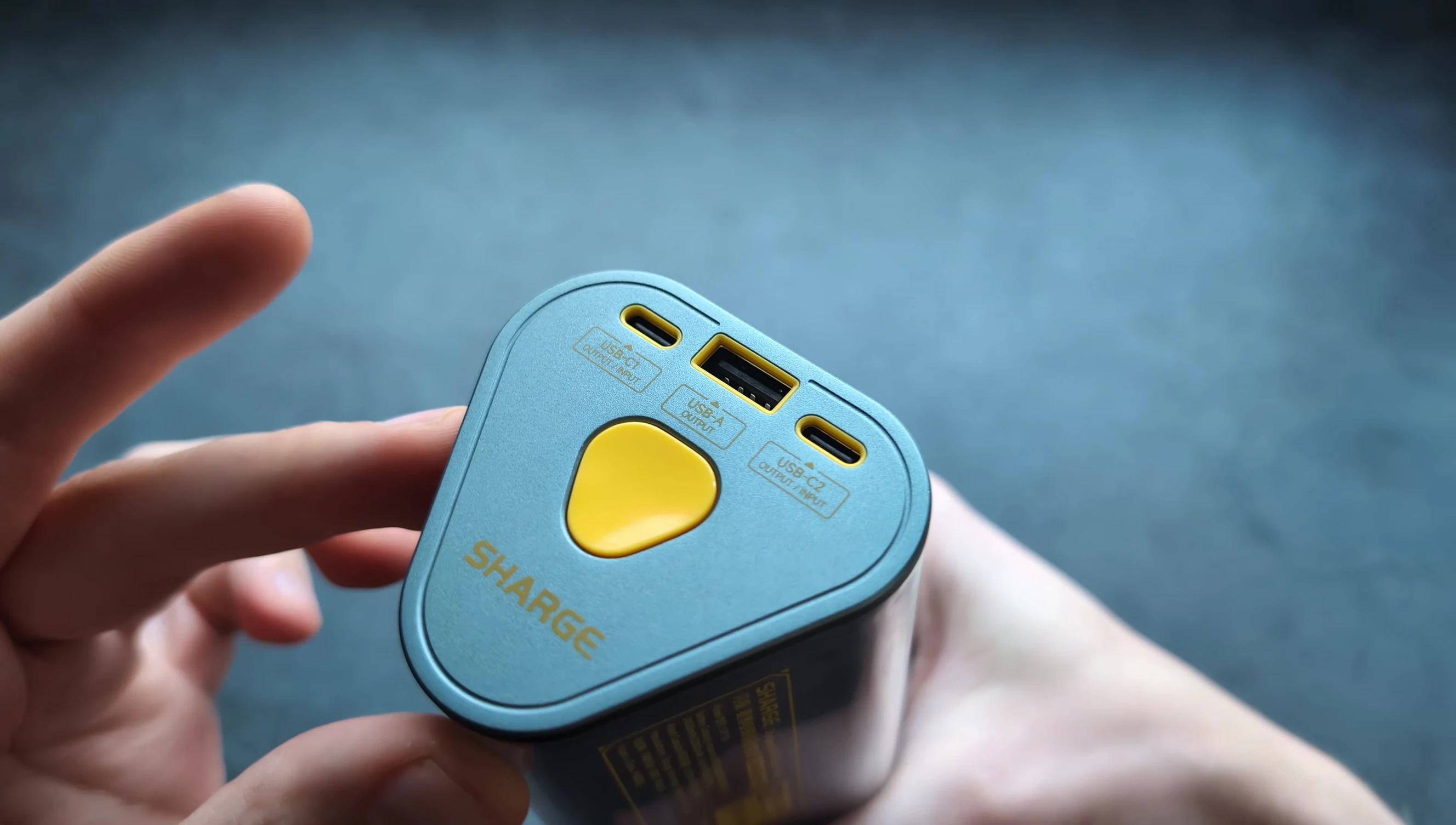 The triple output ports of the power bank