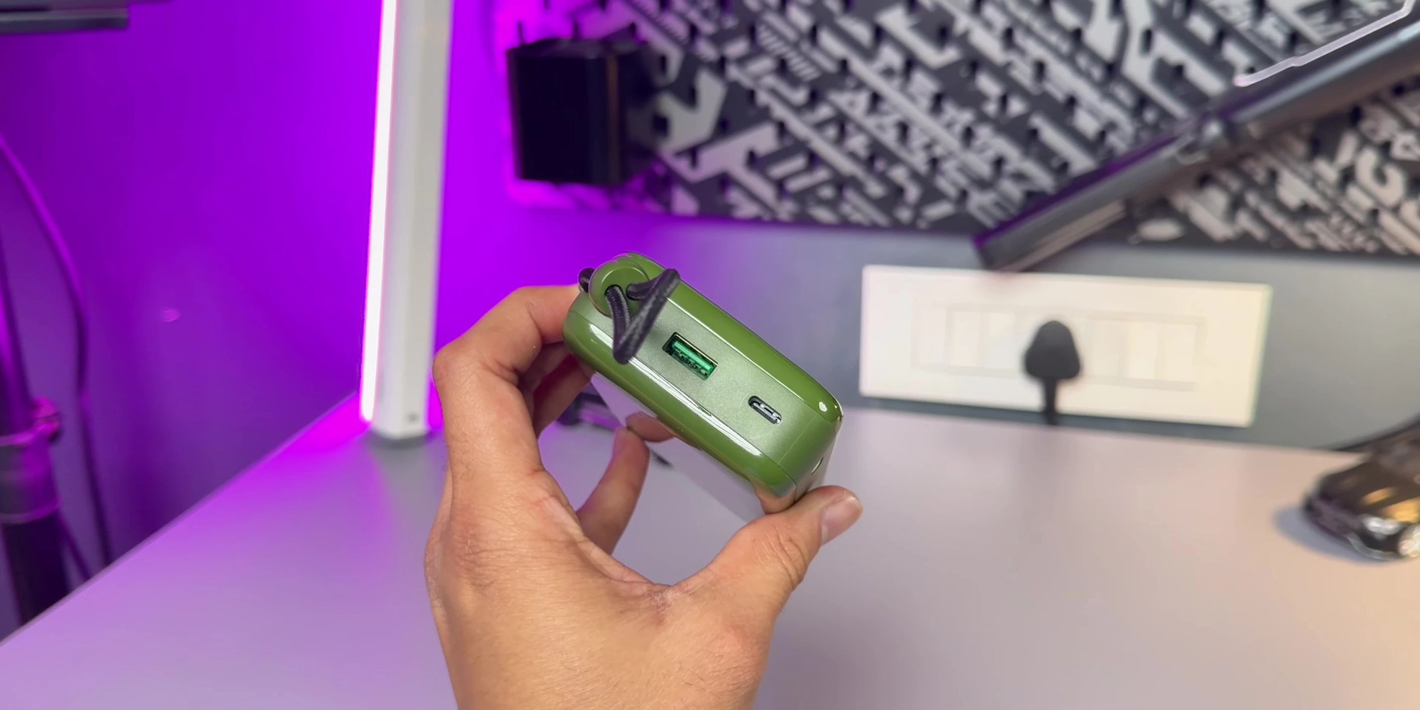 The power bank's ports