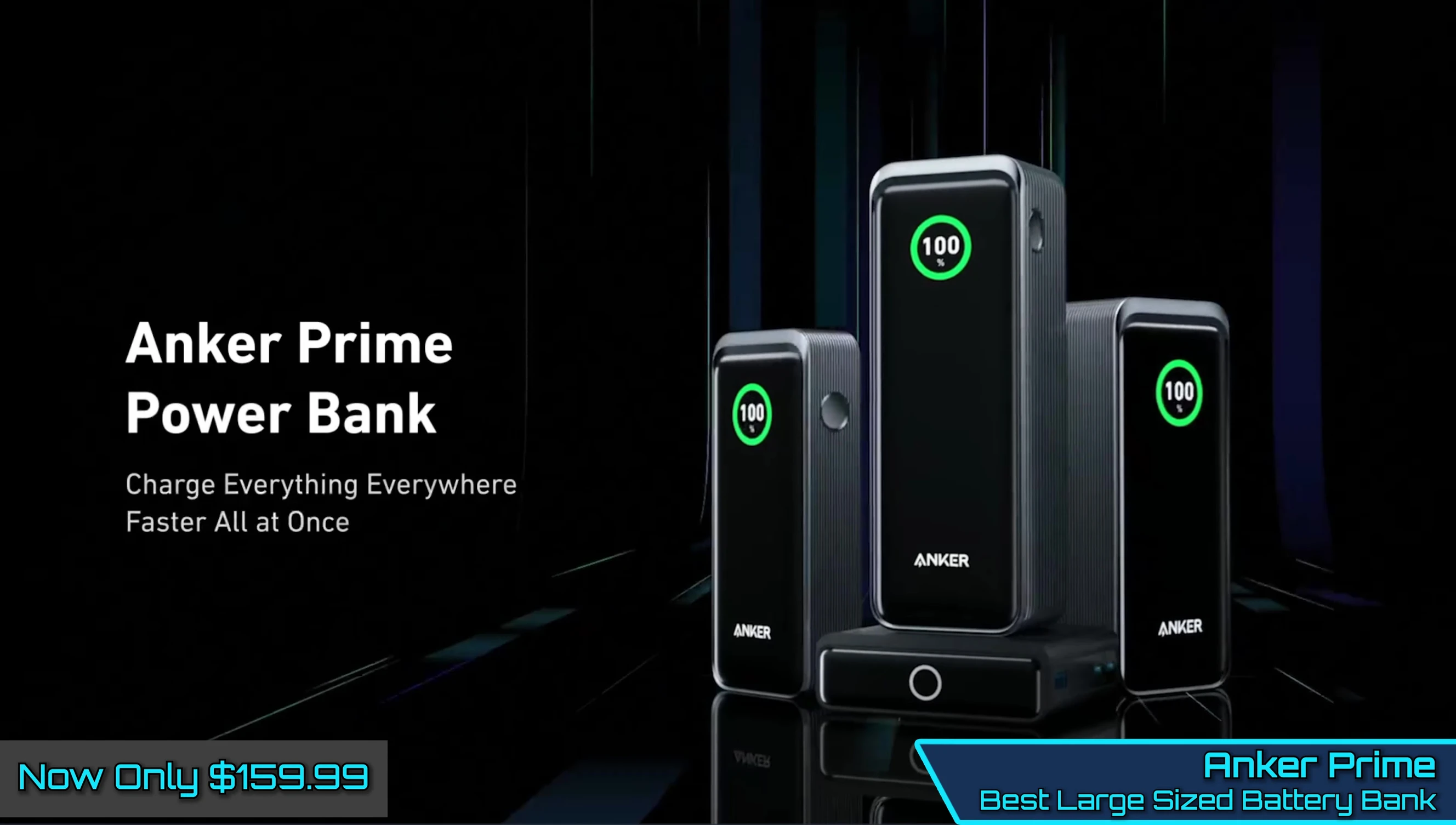 Close-up of the Anker Prime's OLED display showing charging information.