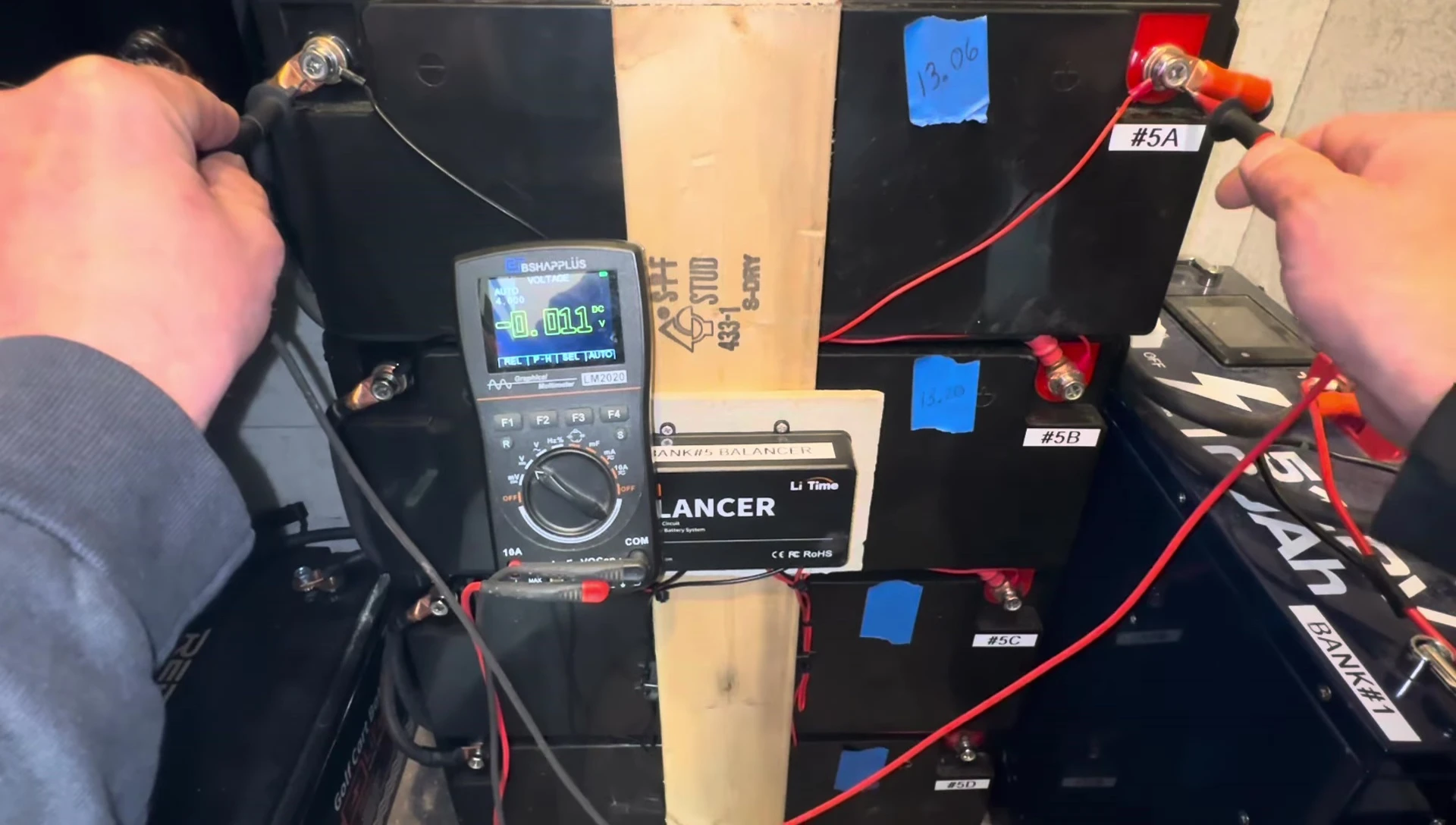 Voltage readings after three days of operation