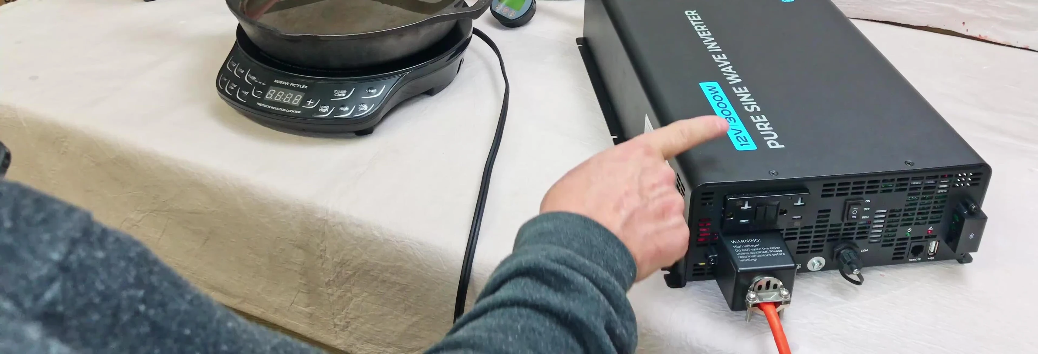 Inverter and induction cooktop setup