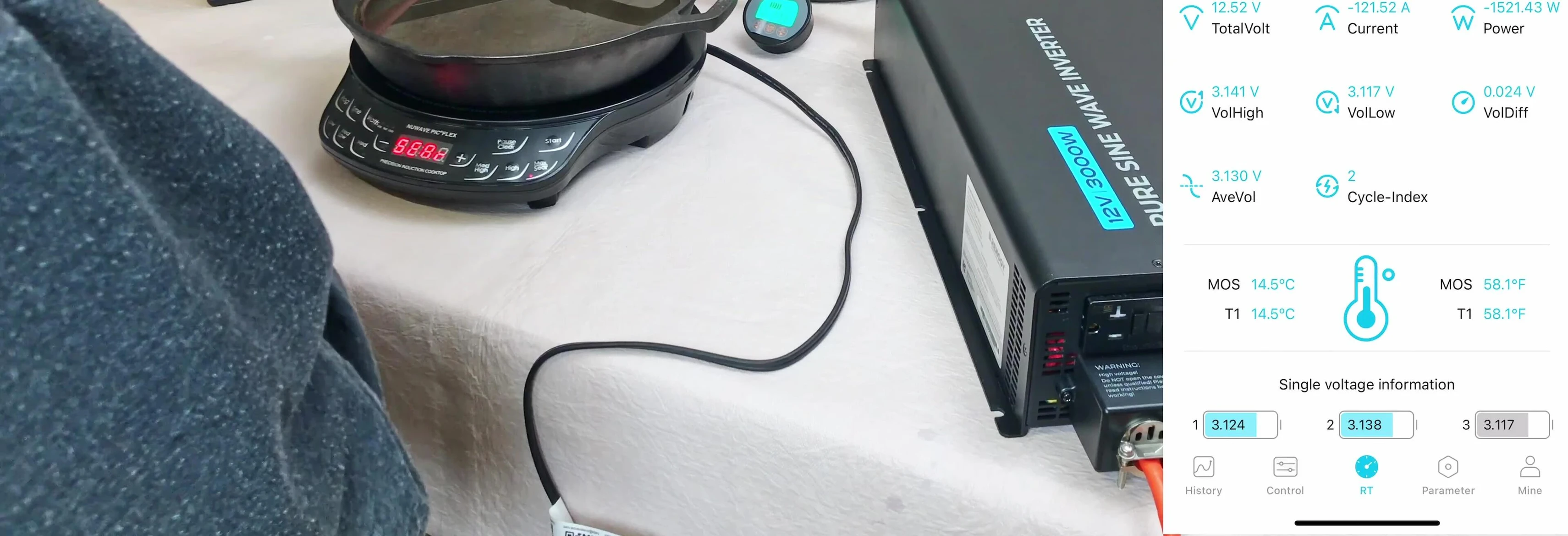 Amp meter reading 121 Amps
