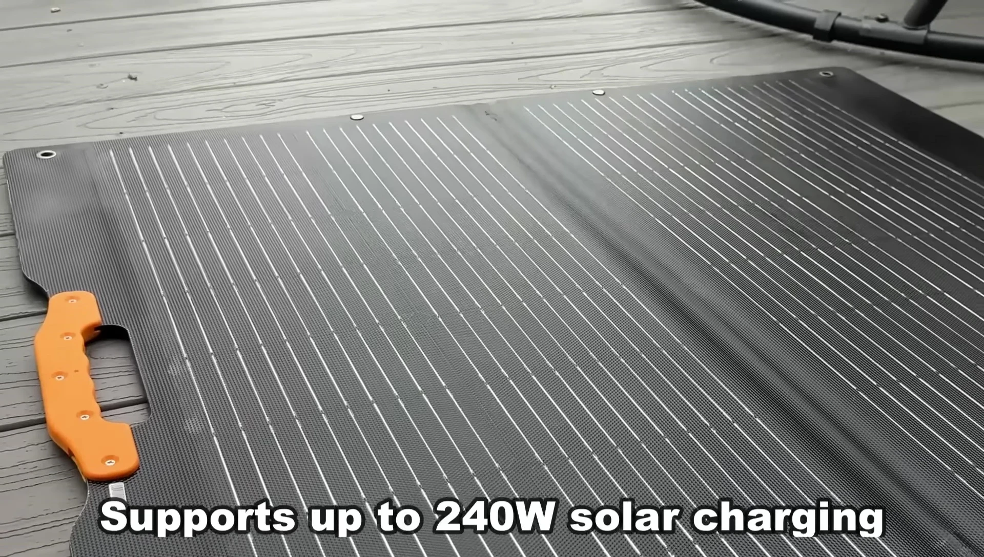 The C600 being charged with solar panels