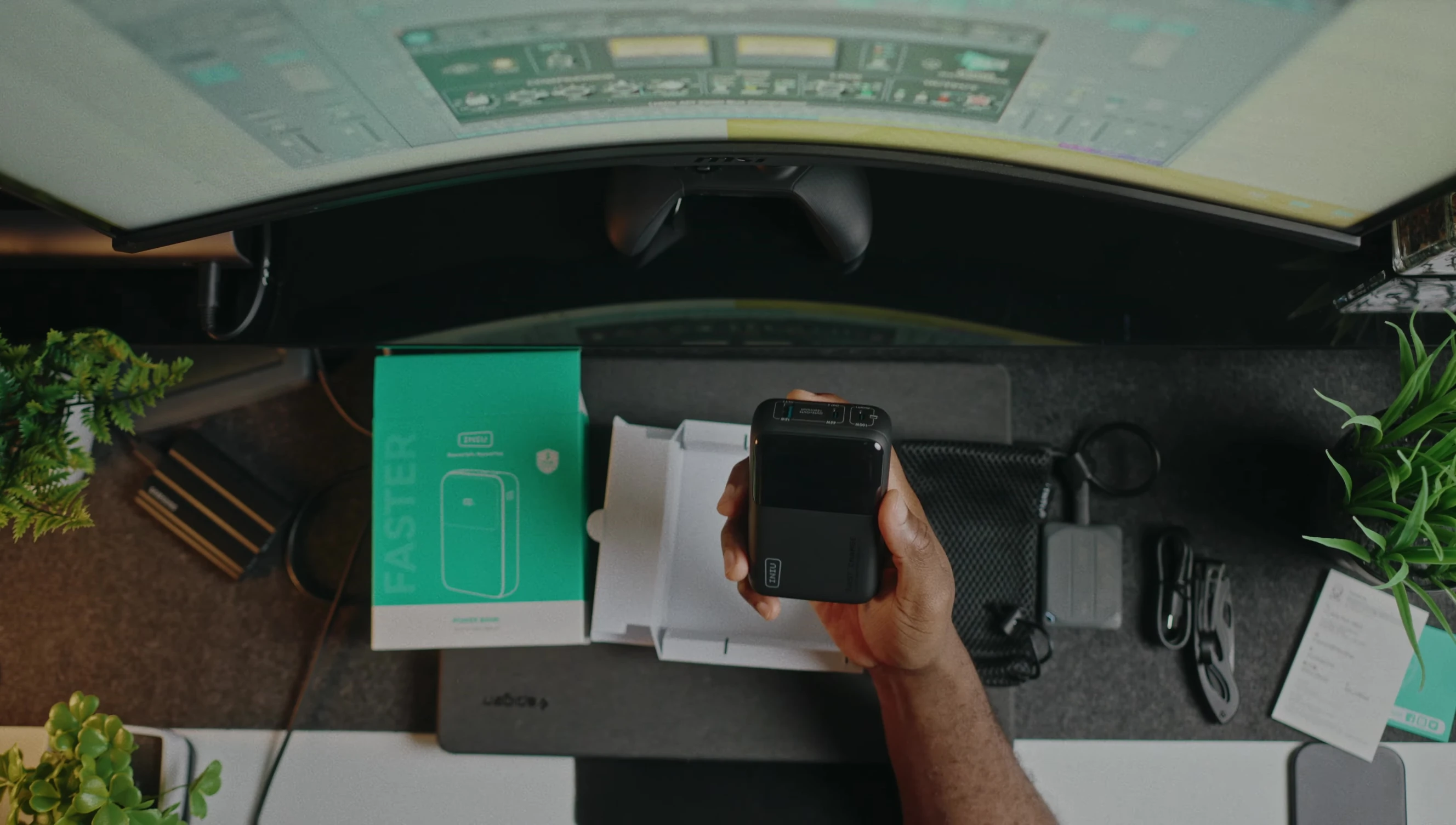 Size comparison of INIU P63 Cougar and Anker power bank