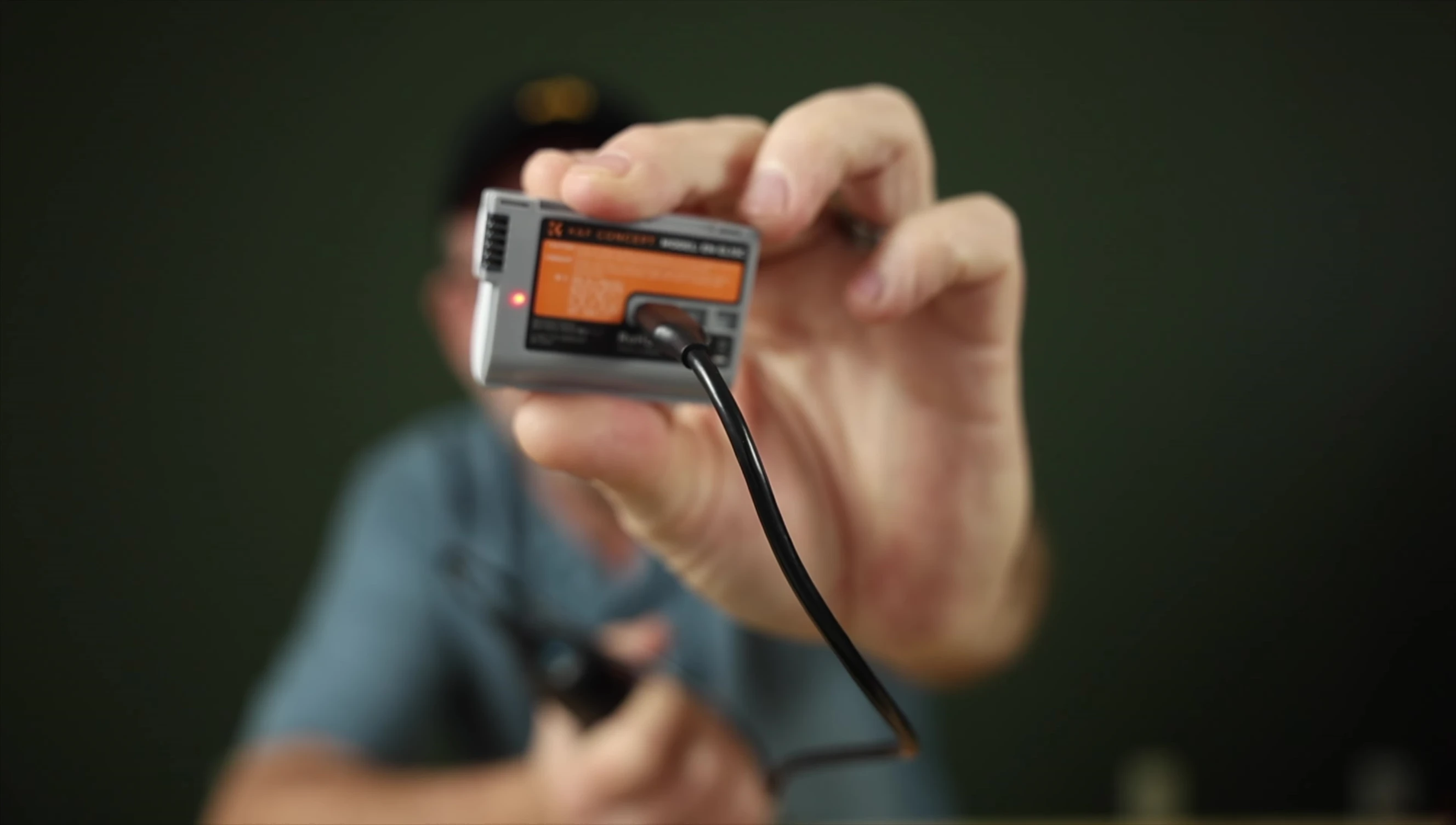 Screenshot showing the green LED indicator upon completion of charging.