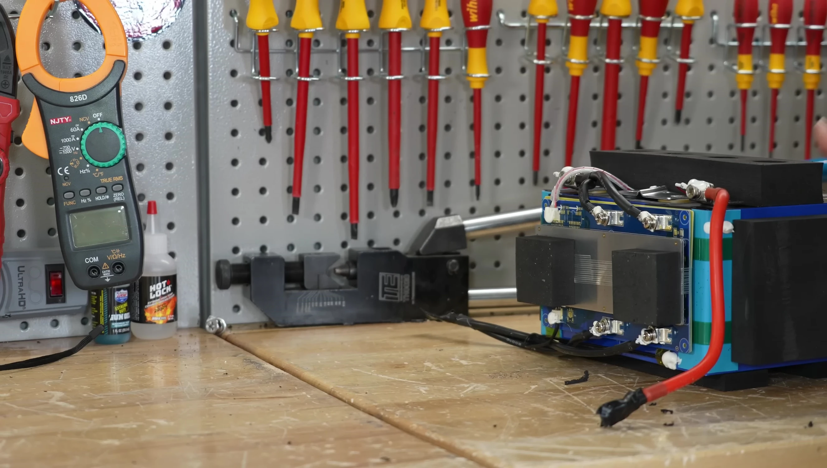 Close-up of BMS screw terminals
