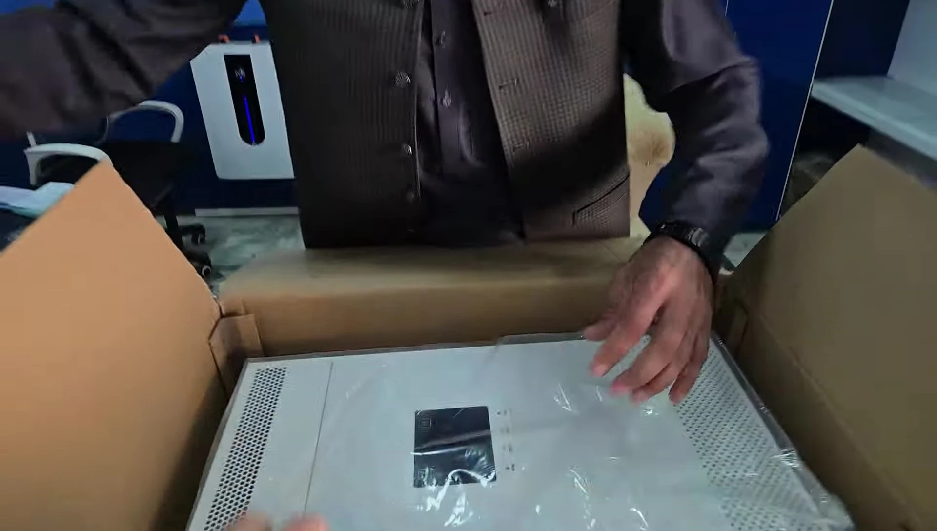 The EPEVER inverter unit shown after being unboxed.