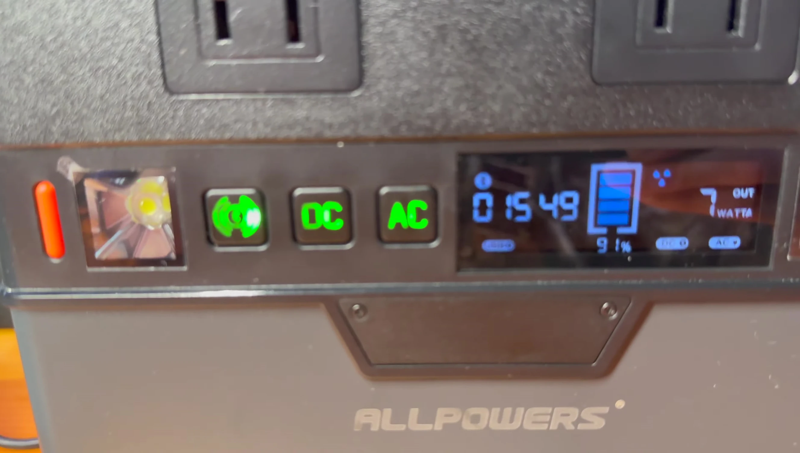 Close-up of the S300's color display