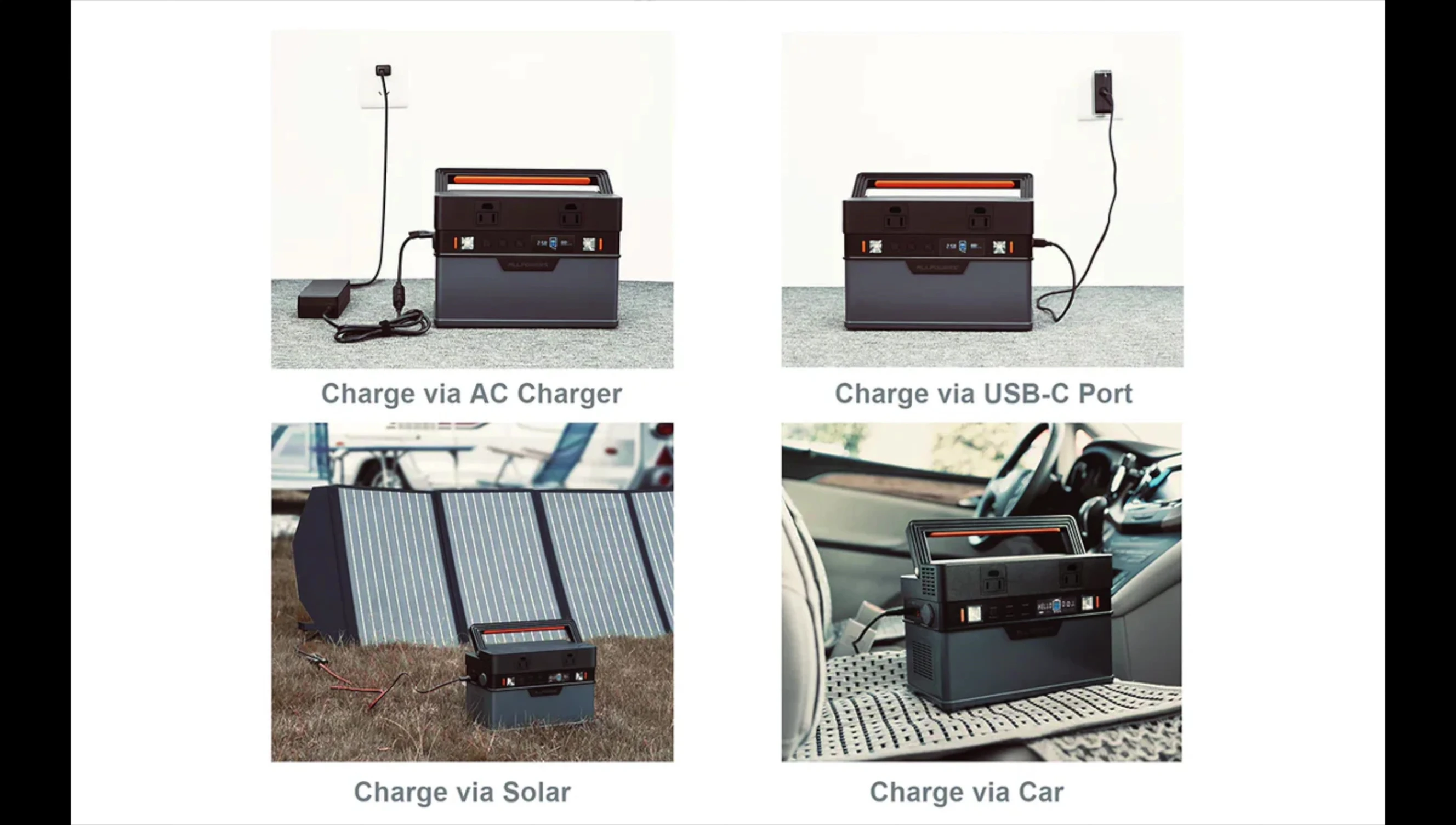 Diagram showing multiple charging options