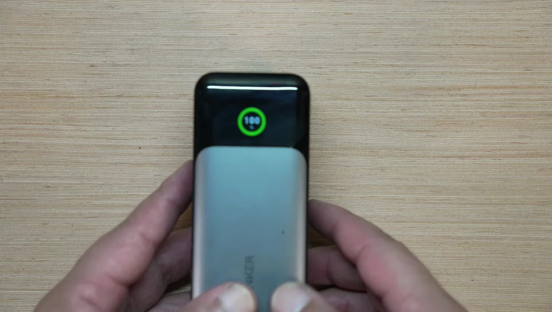 Close-up of Anker 737's screen.
