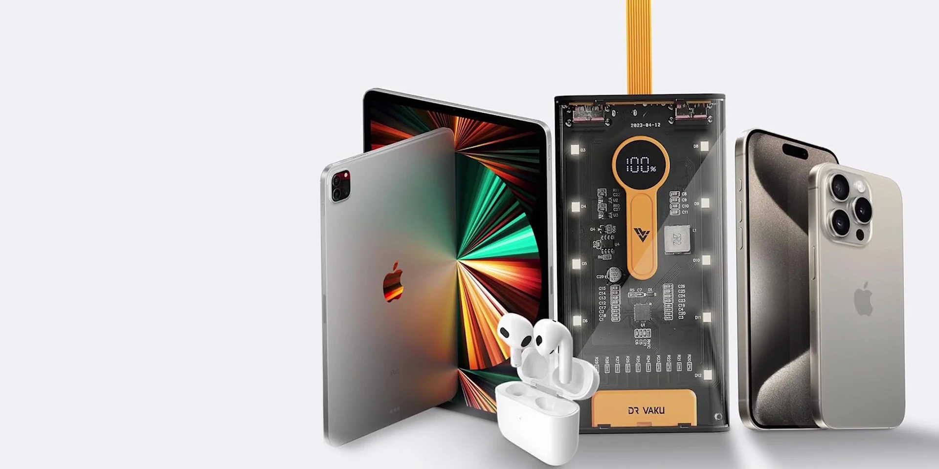 Screenshot showing the ports and triple device charging capability