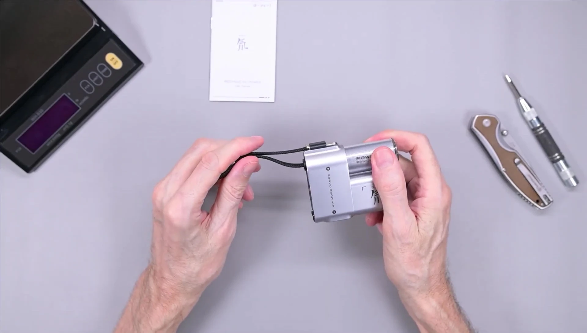 Power bank specifications shown on the screen