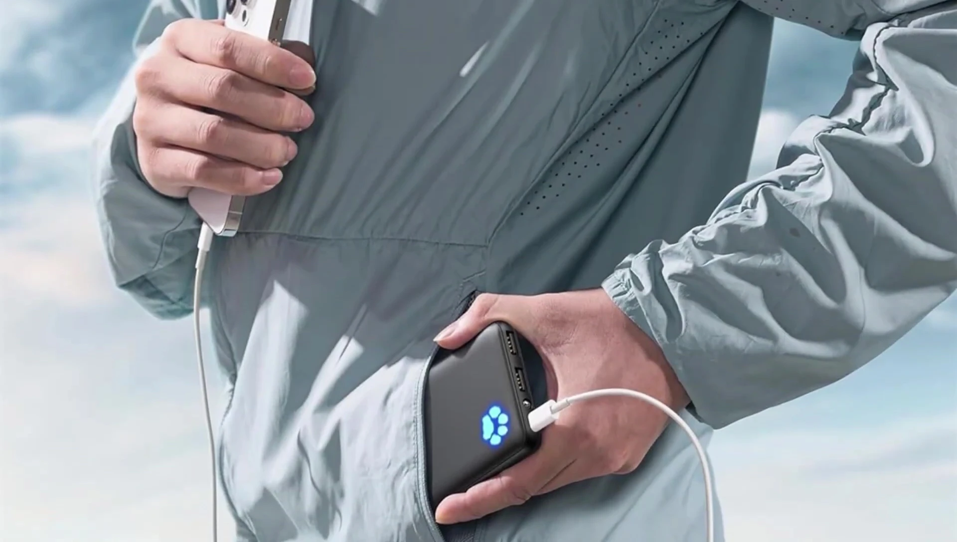 INIA Charger's paw print design illuminated