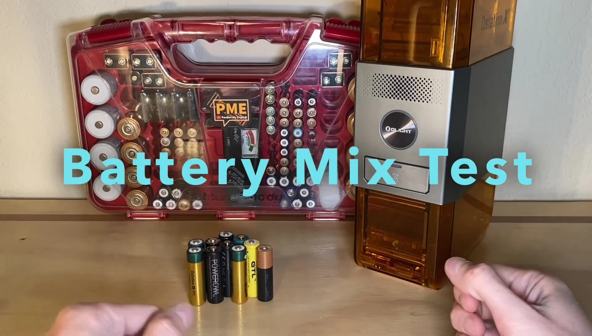 Various types of batteries used for the test.