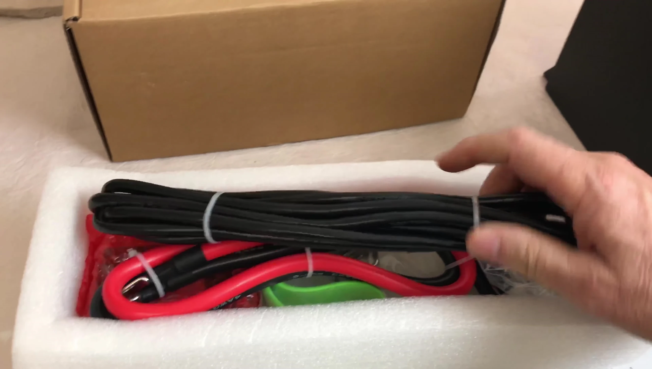 The cables and mounting hardware.