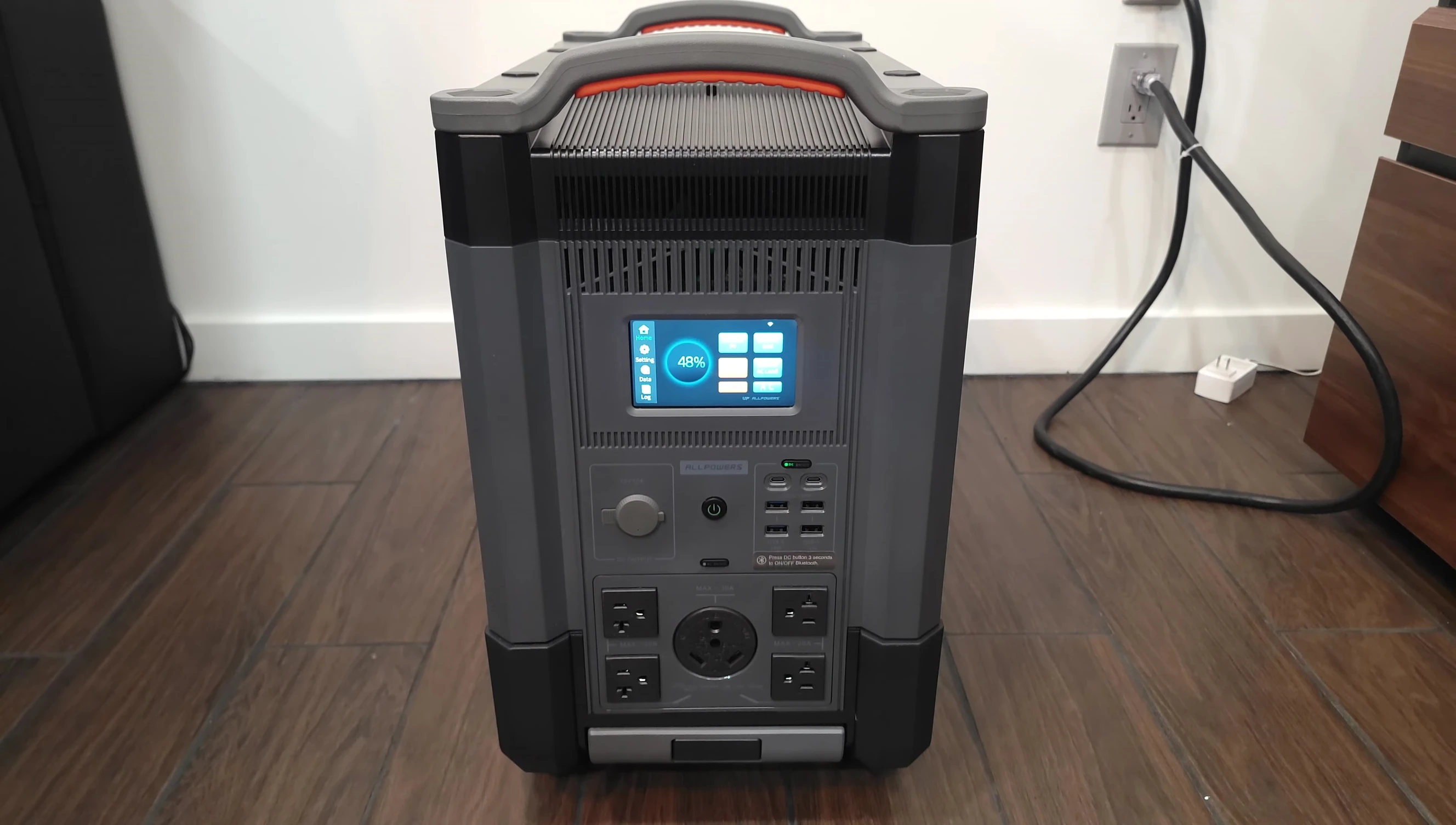 Screen showing test results of battery capacity.