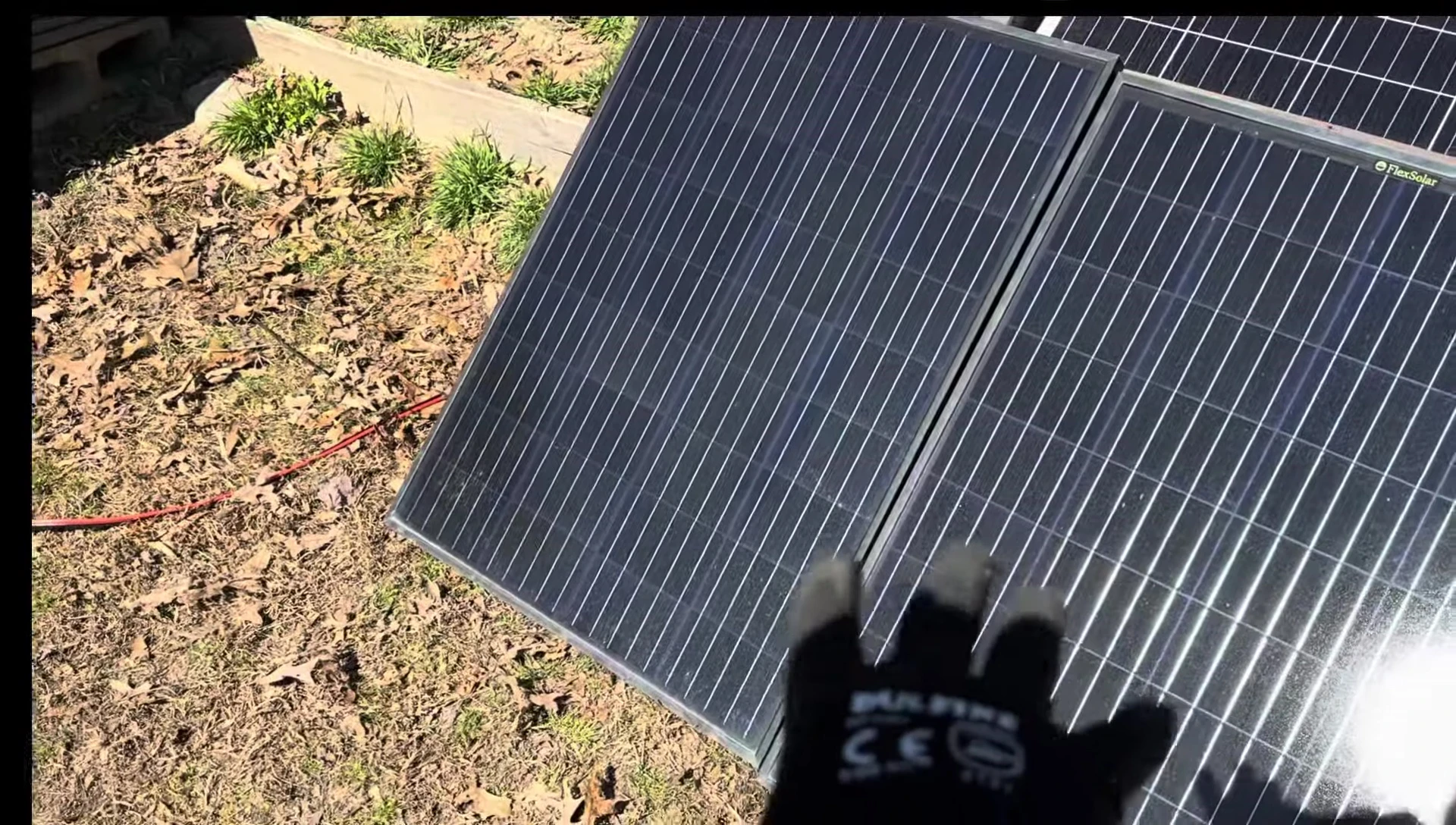The solar panels connected in parallel to the controller.