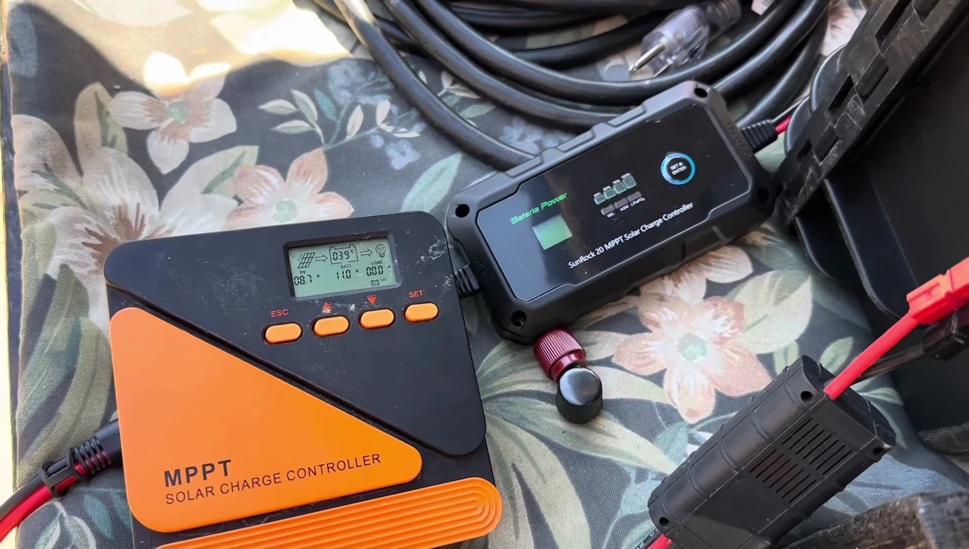 Comparison between readings from the Sunrock 20 and a competing controller.