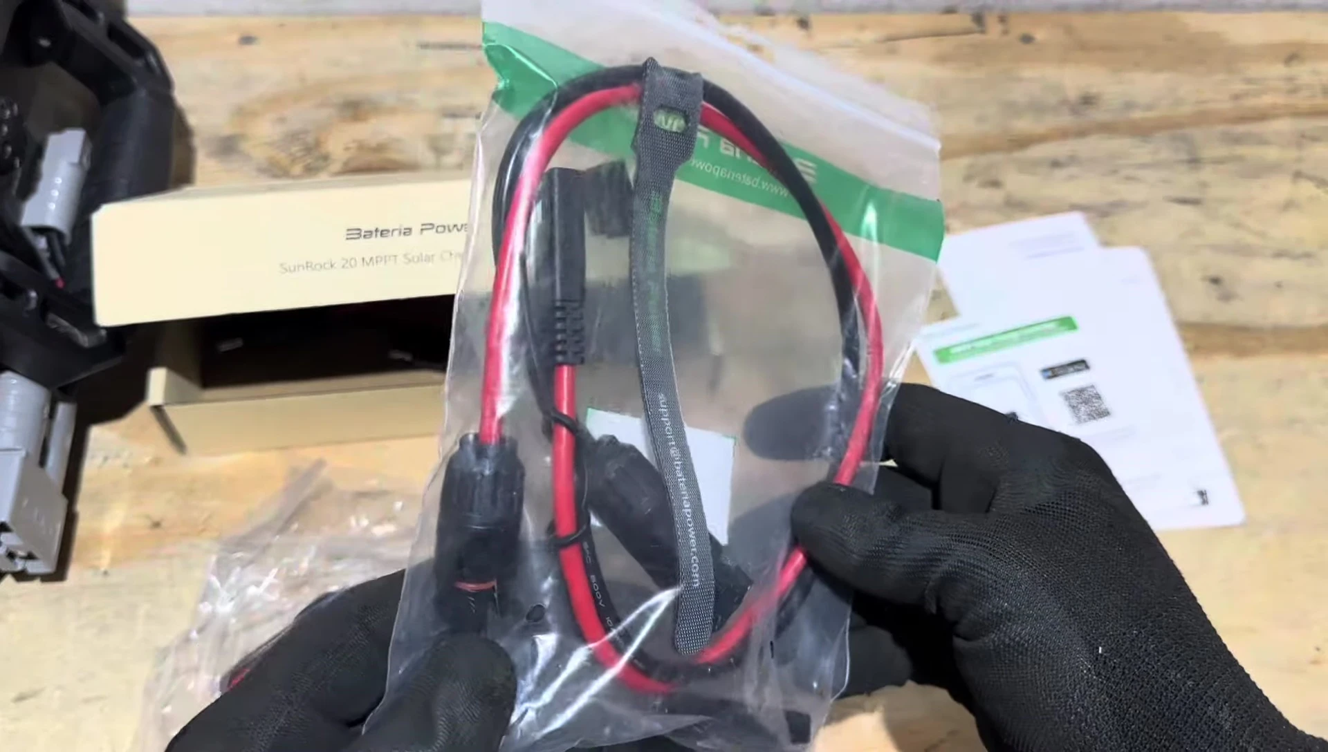 Pre-made MC4 to SAE connection kit.