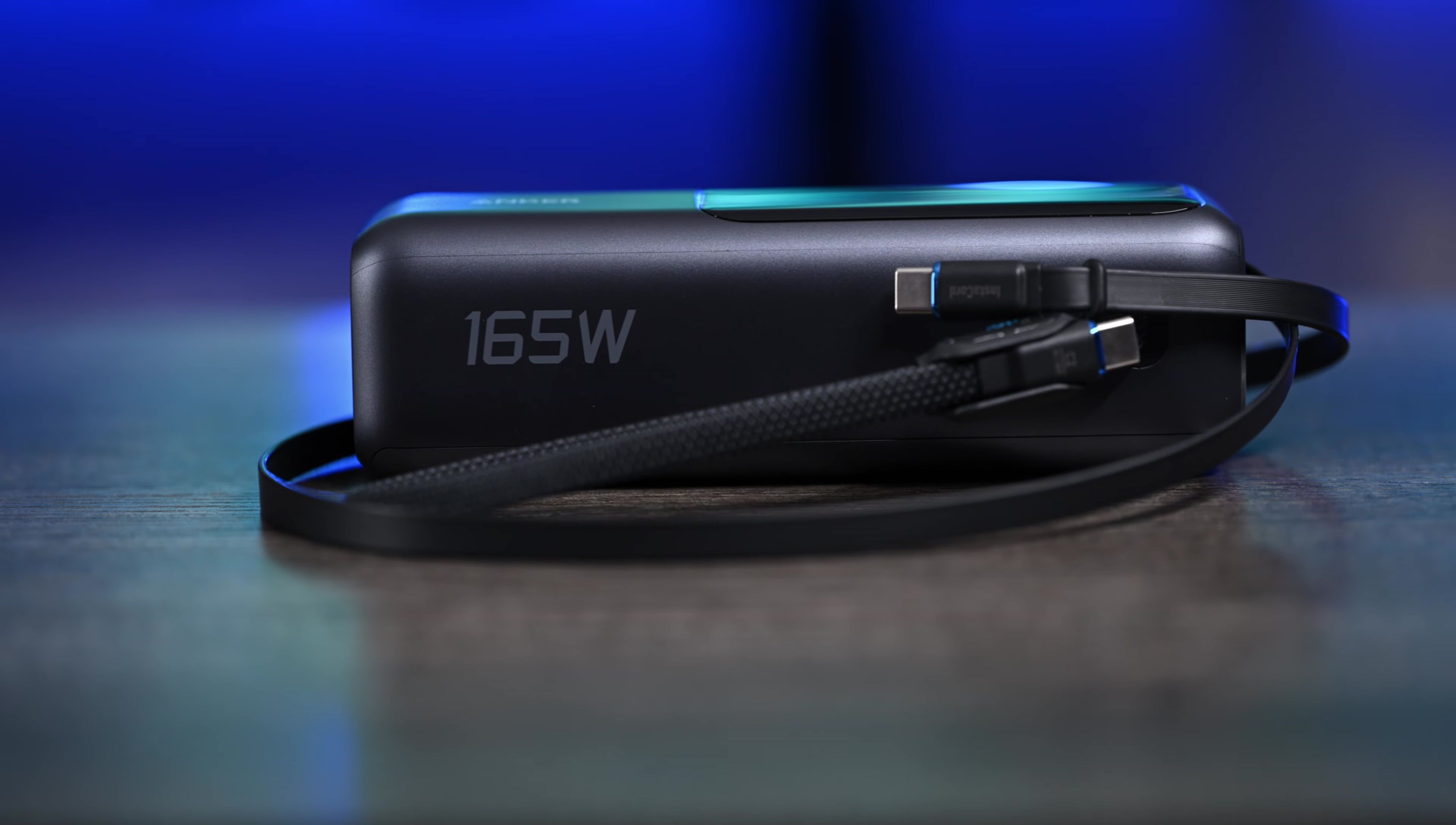 Power bank screen showing charging information