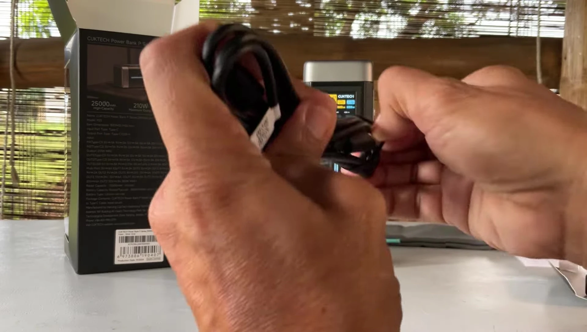 Charging a cell phone with the power bank