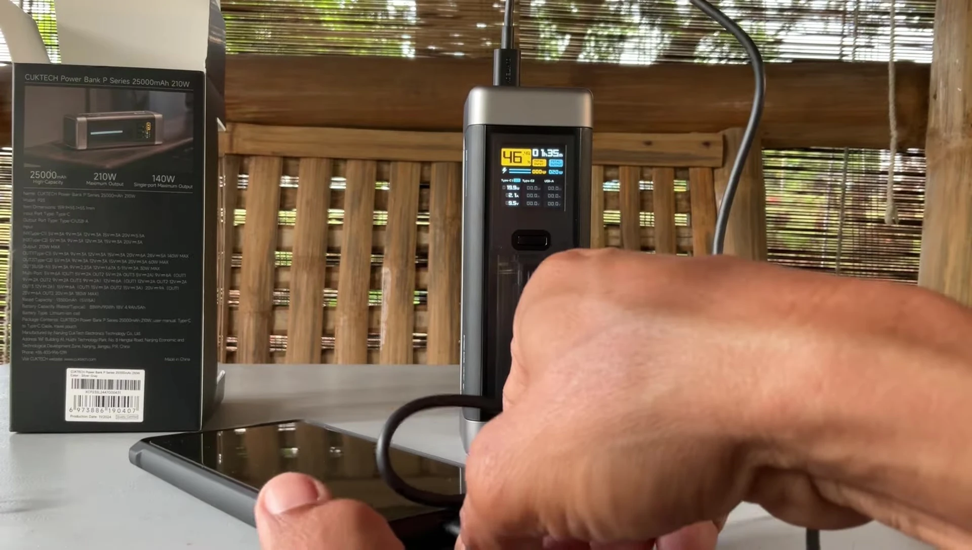 Power bank being charged