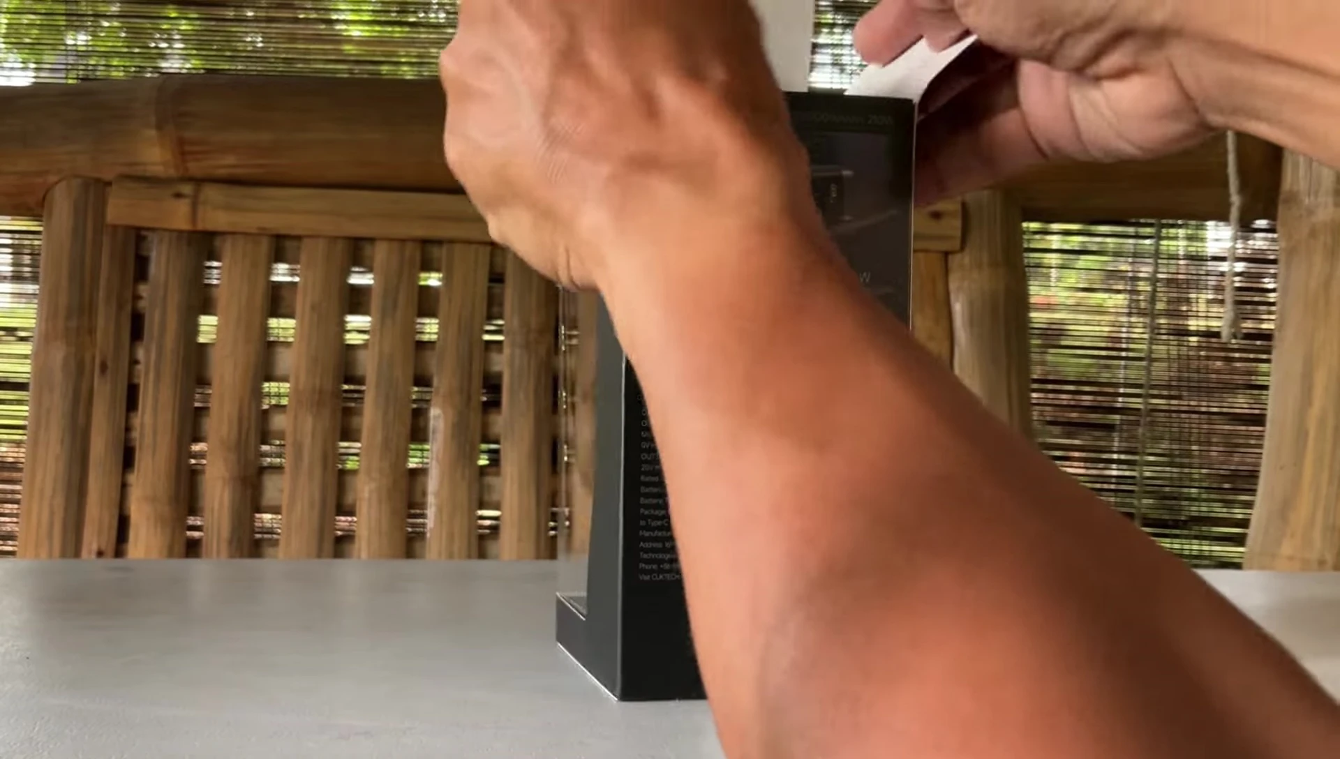 The power bank inside its packaging