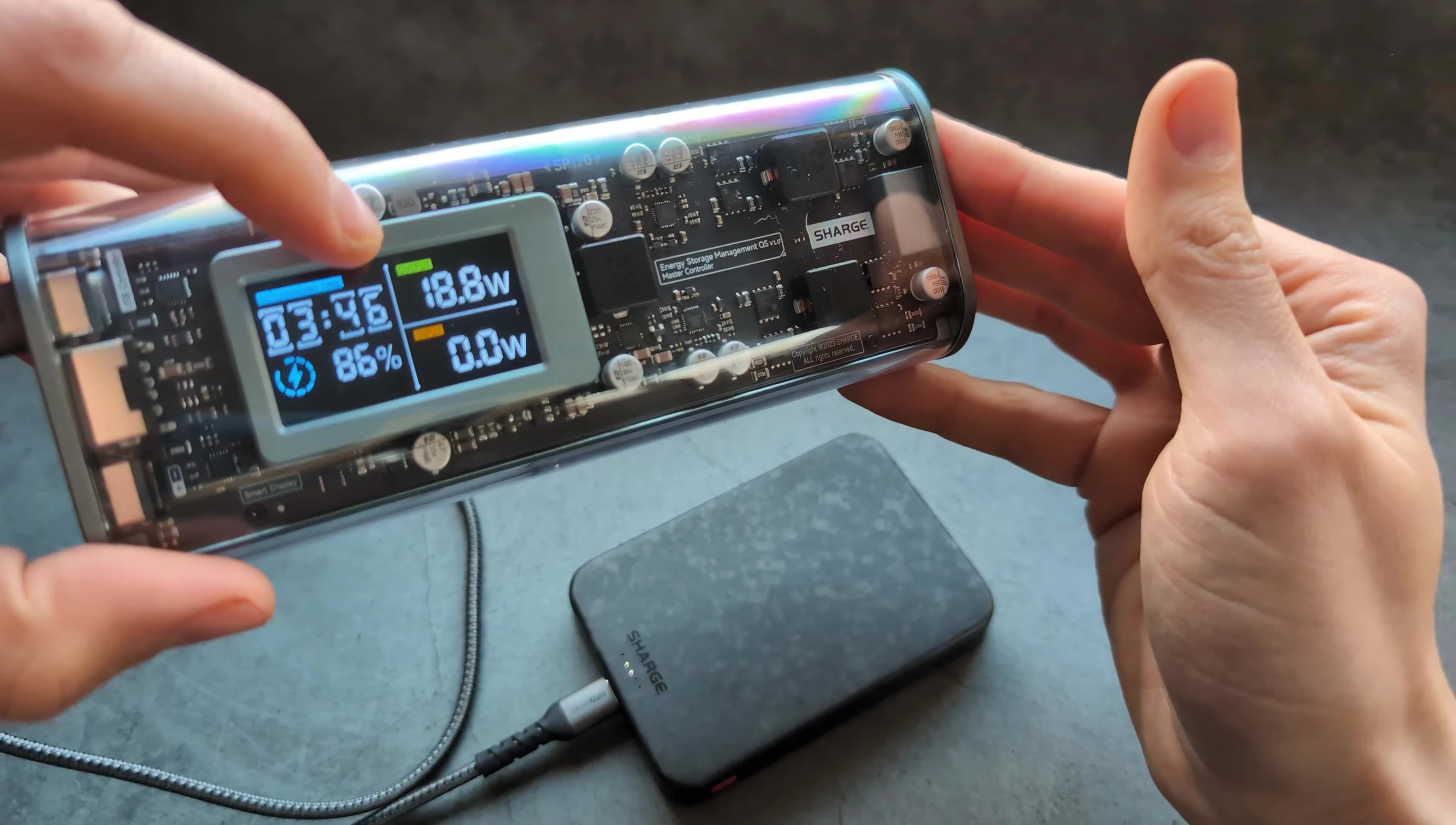Charging speed displayed