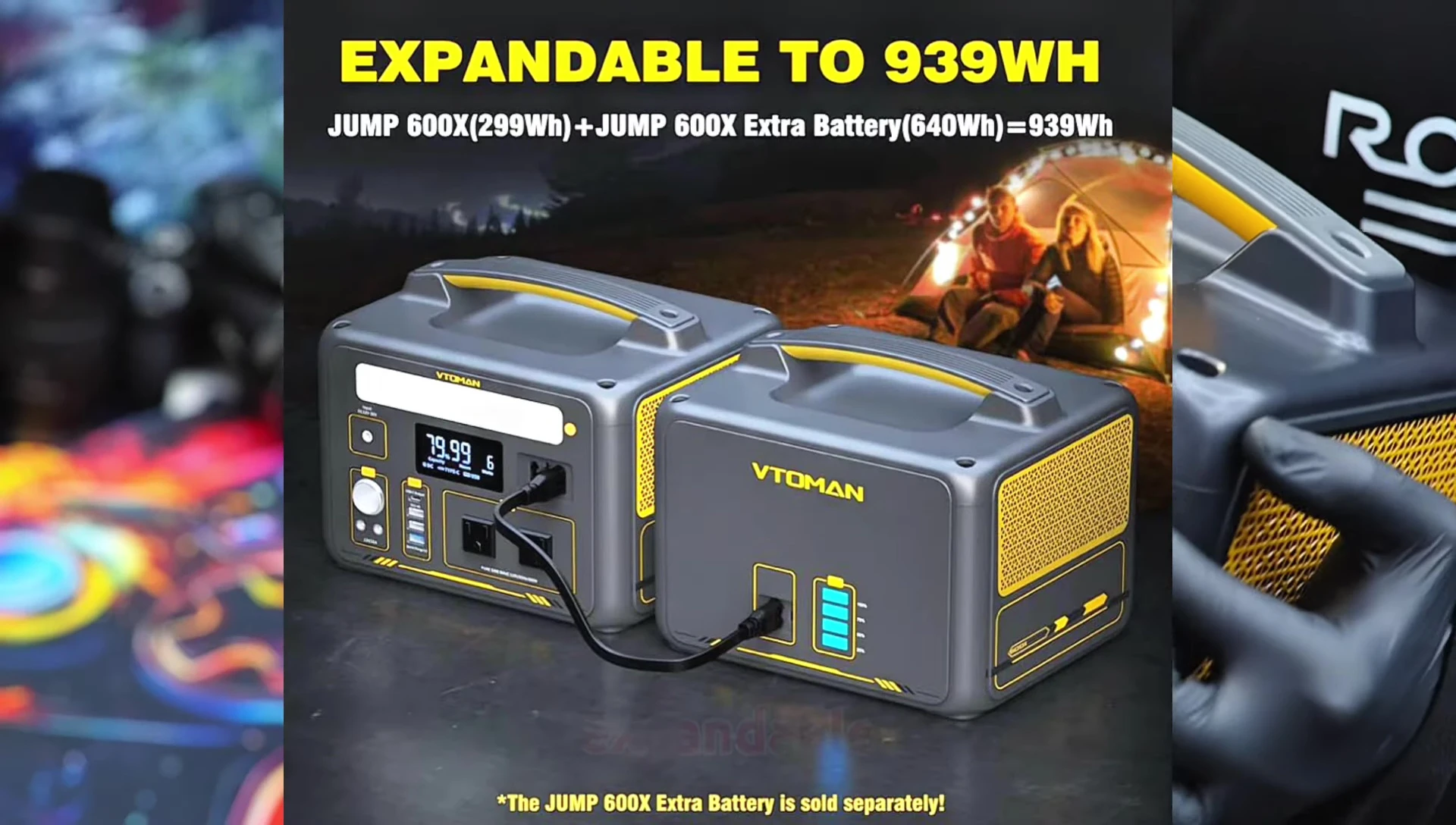 Mention of the 939Wh capacity with an additional battery.