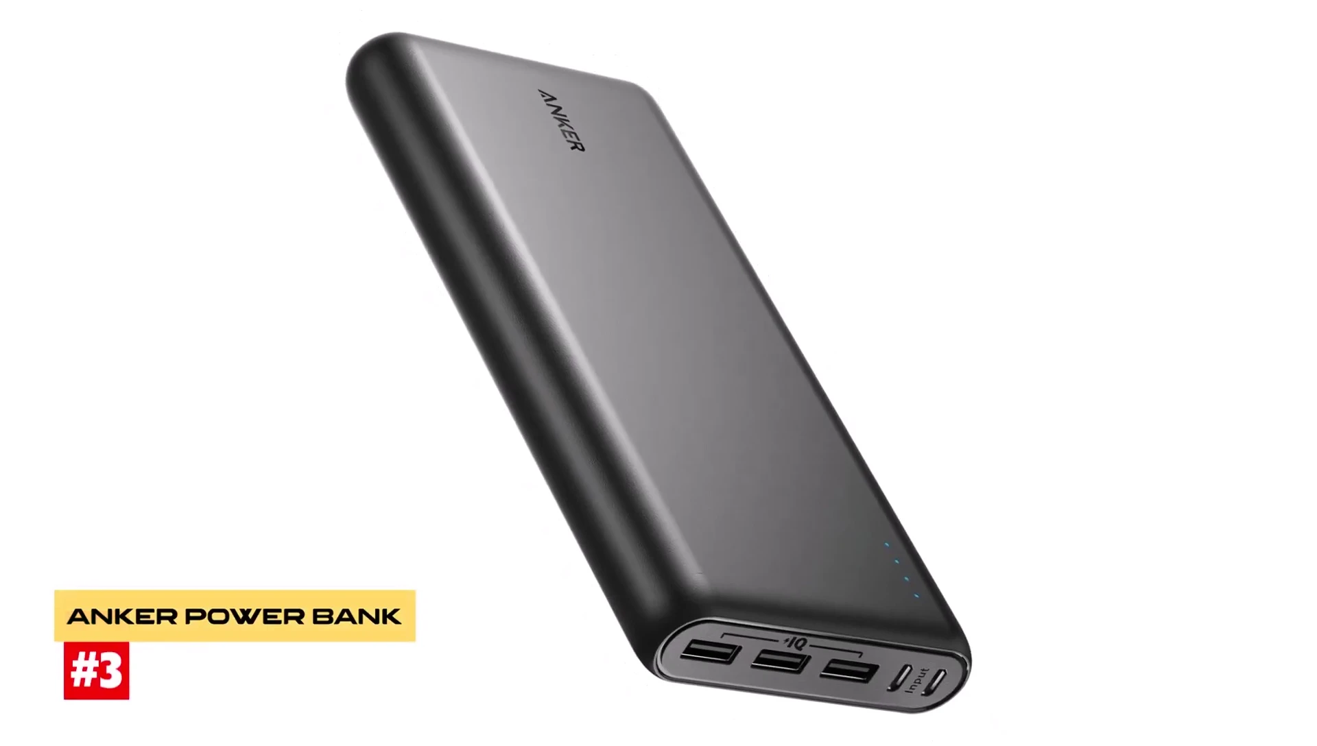 Anker Power Bank demonstrating its multiple charging ports