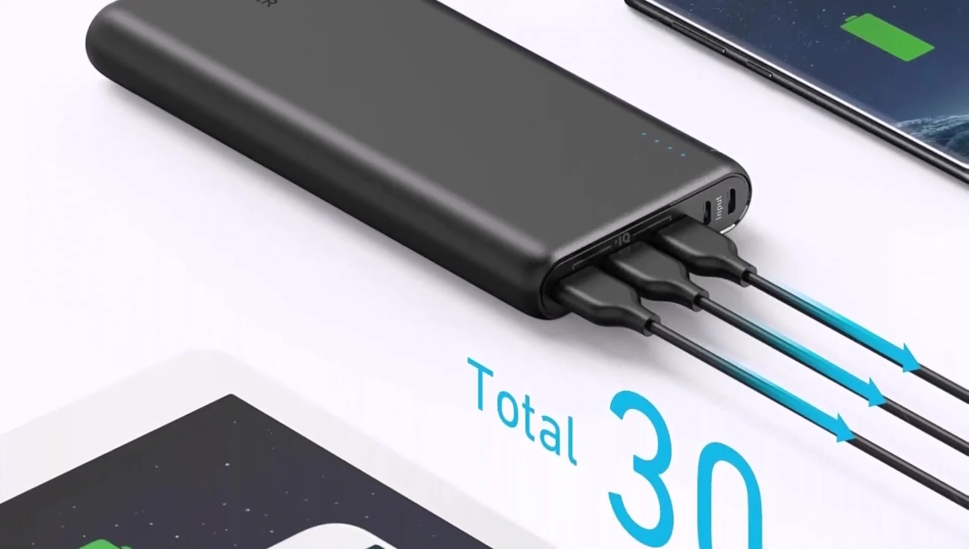 Showcase of Anker Power Bank’s compact and durable design