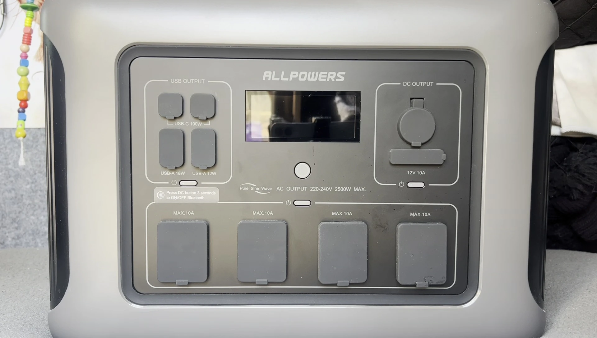 Image showcasing the various ports and connection options on the power station.