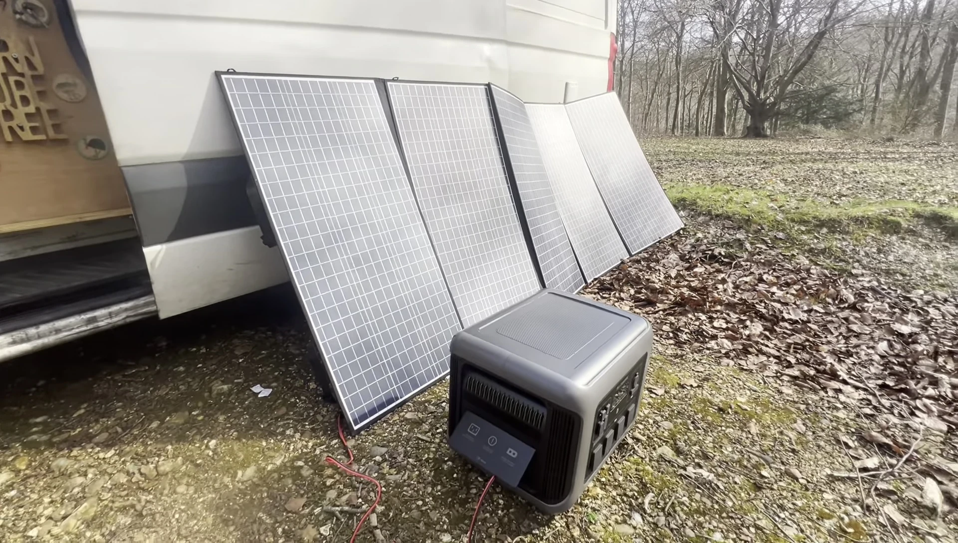 Close-up view of the solar charging indicator on the power station.