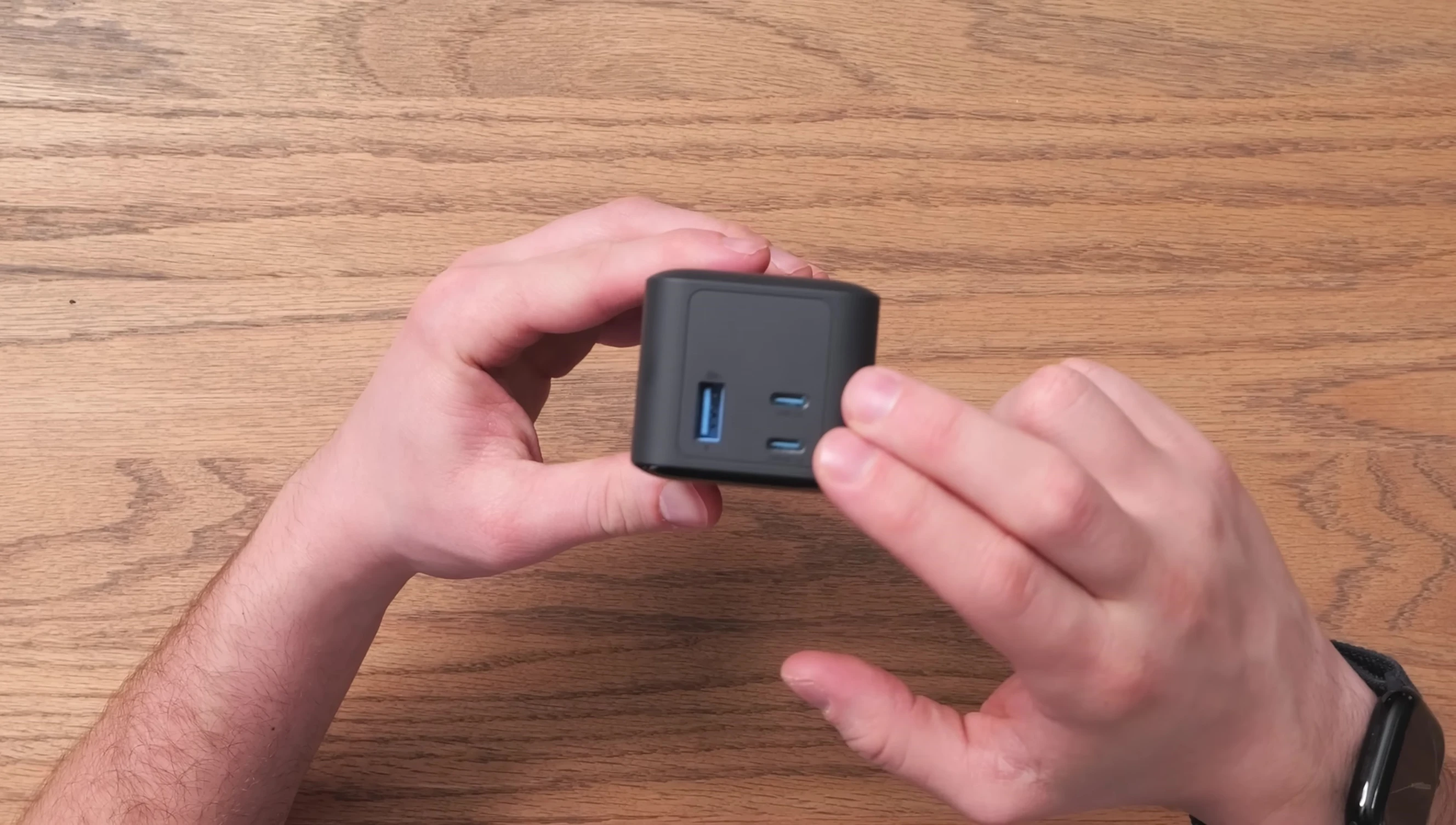 Image showing the ports on the top of the Anker 737 power bank.