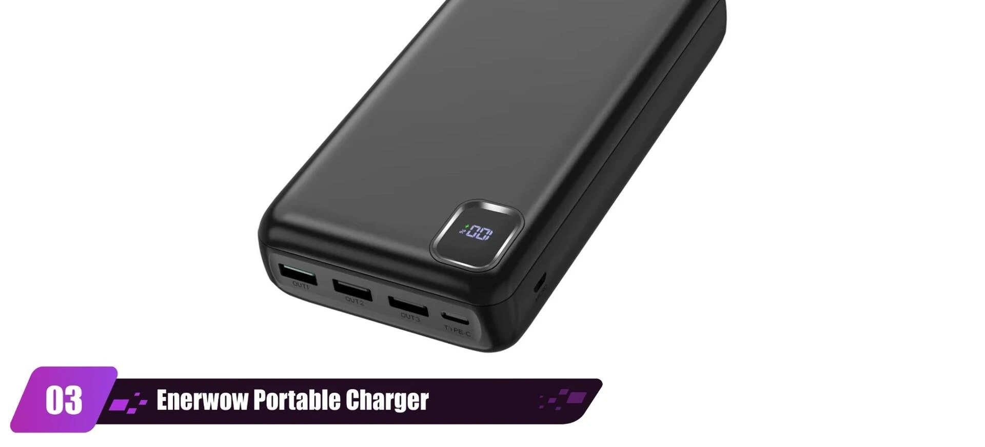 The INIU 50,000mAh power bank showcasing its size.
