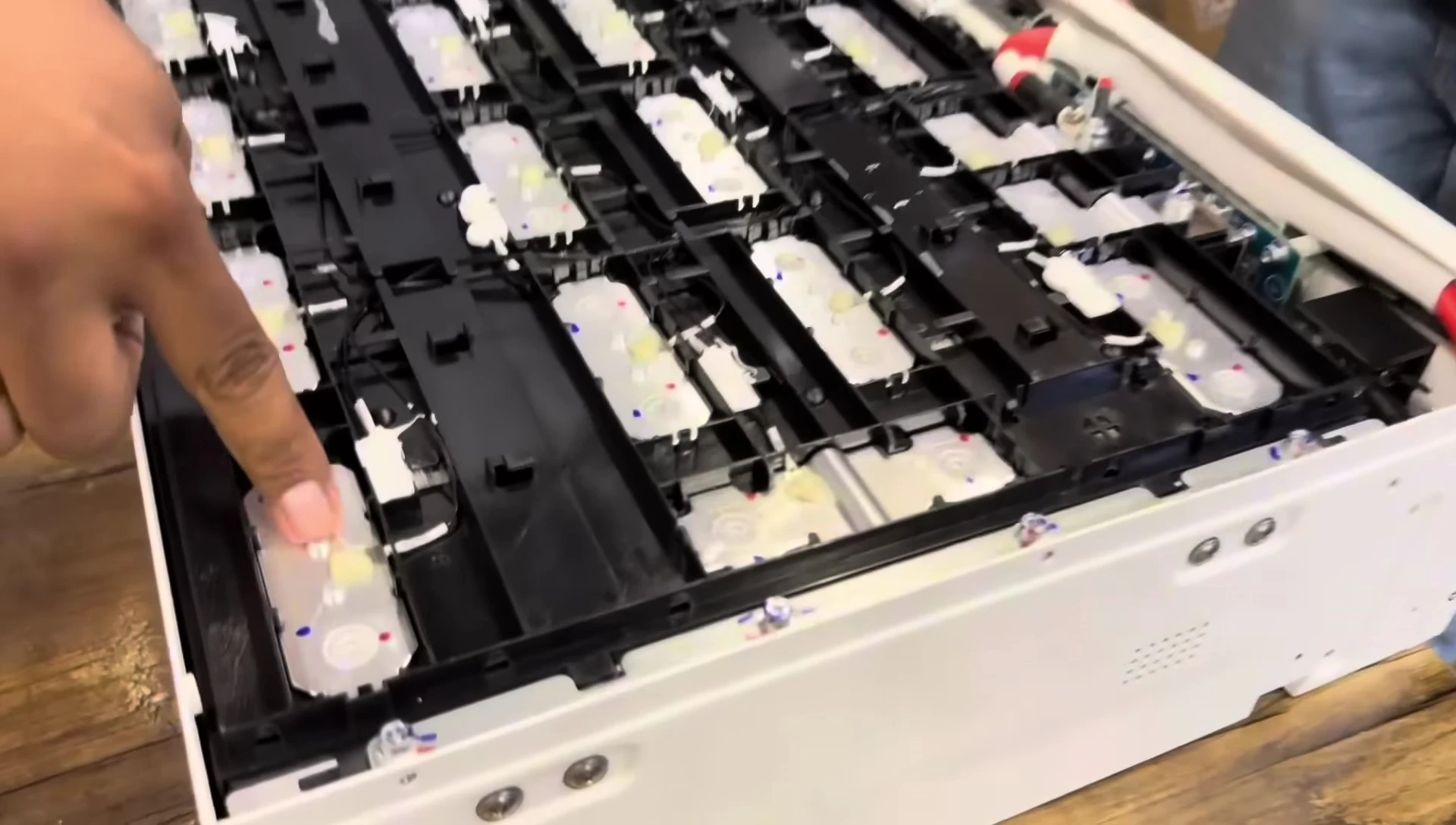 Disassembled battery showcasing its internal components