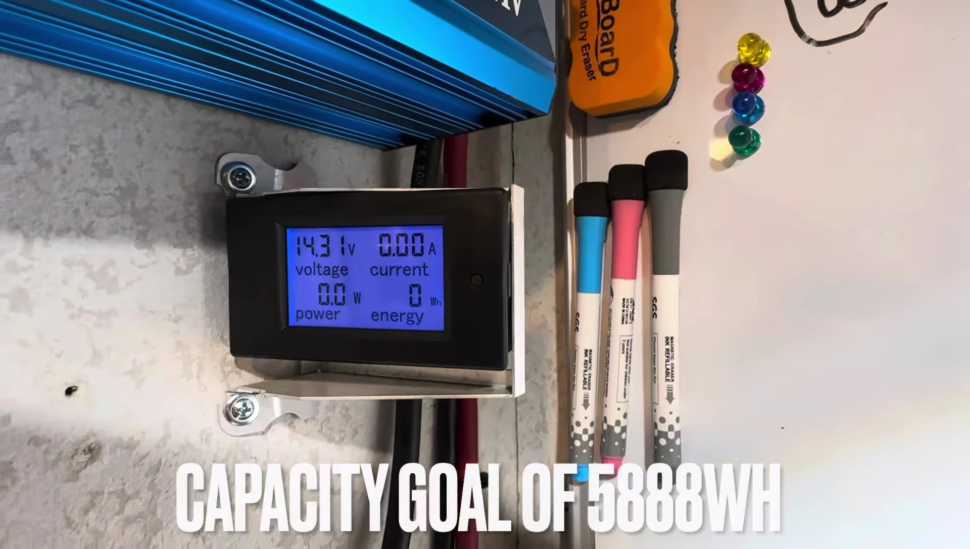 Initial voltage readings displayed on the test equipment and Vader app.