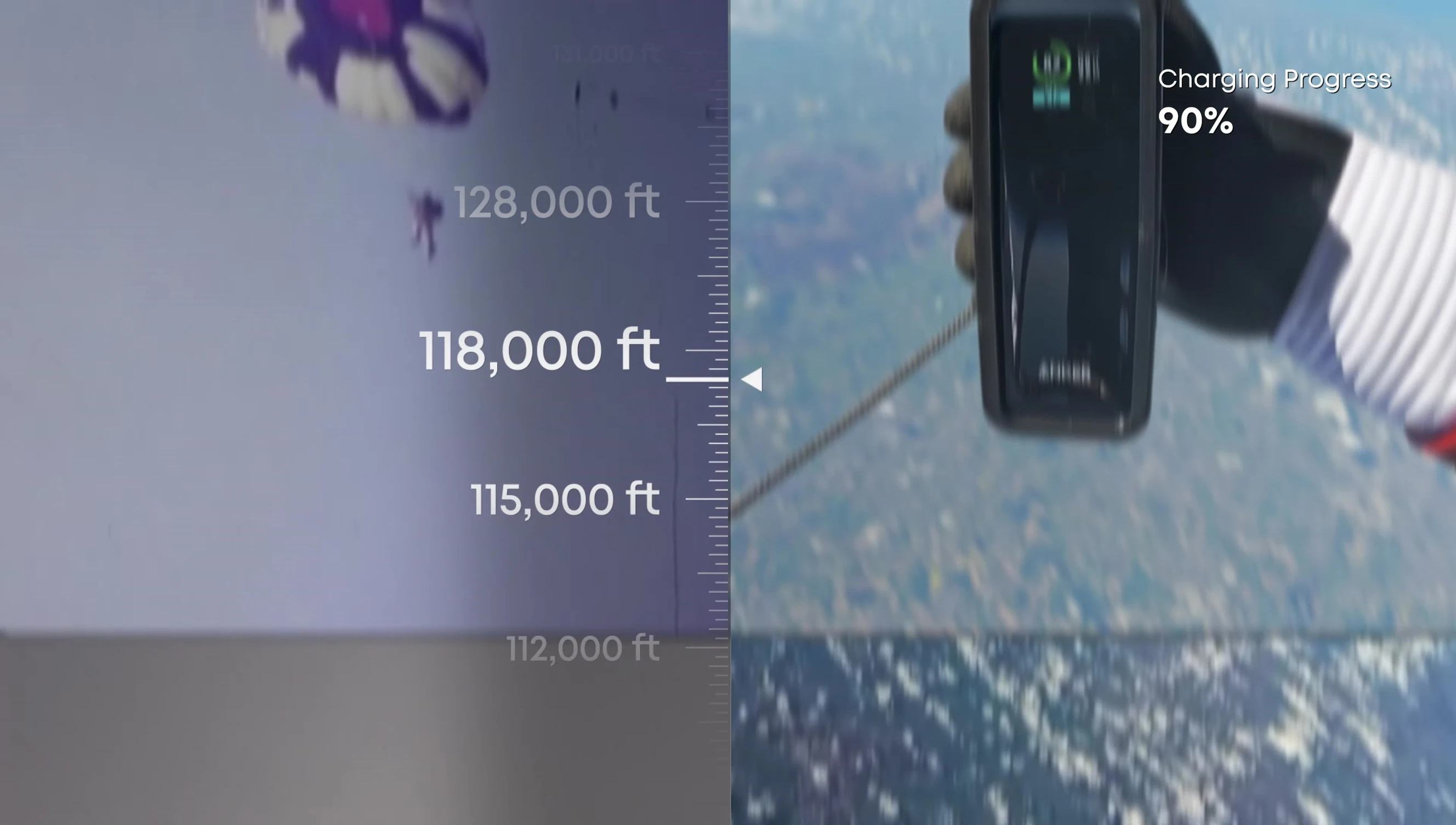 Image illustrating Felix Baumgartner's record-breaking skydive.