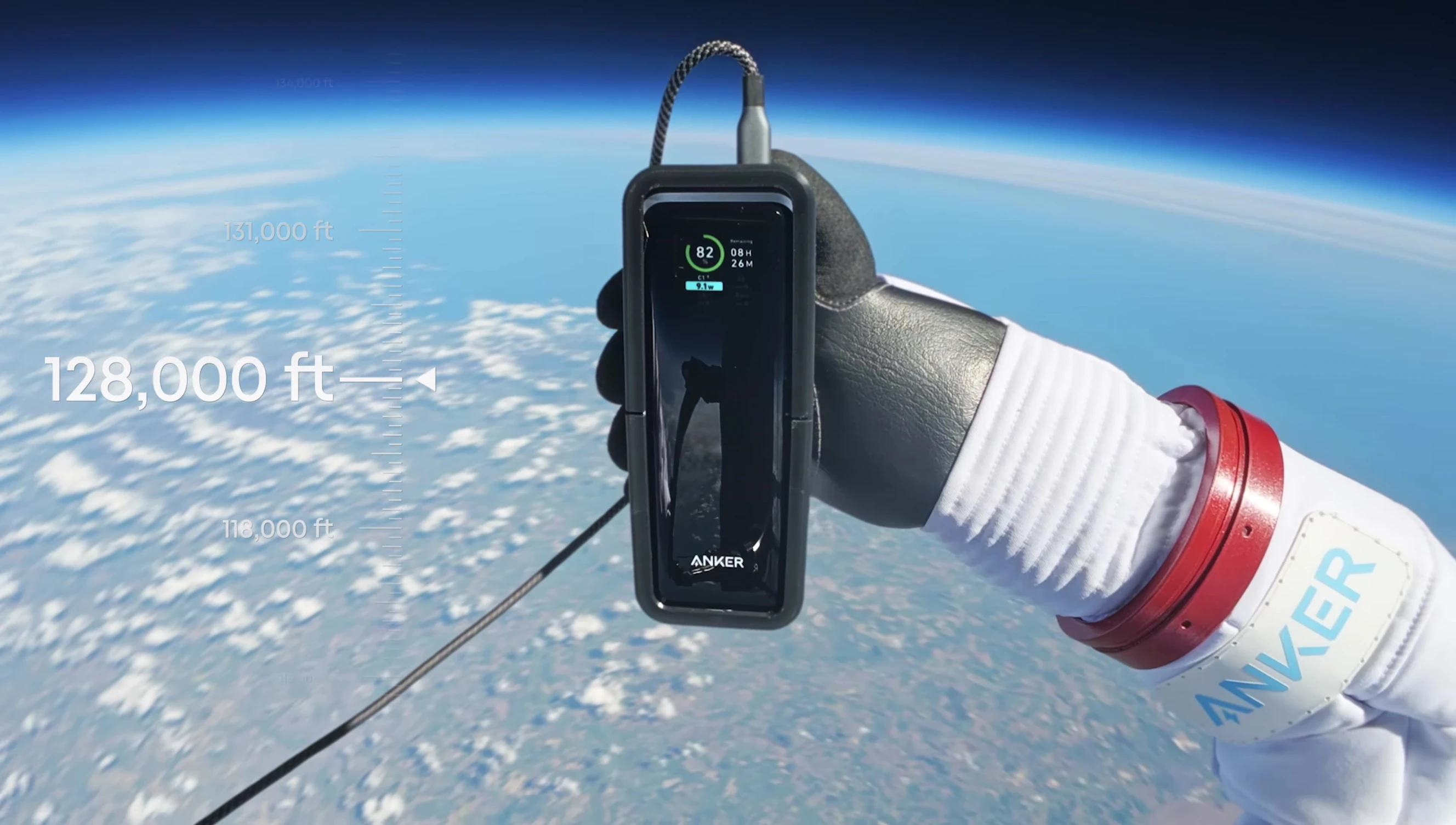Visual depiction of the Anker Prime technology operating at high altitude.