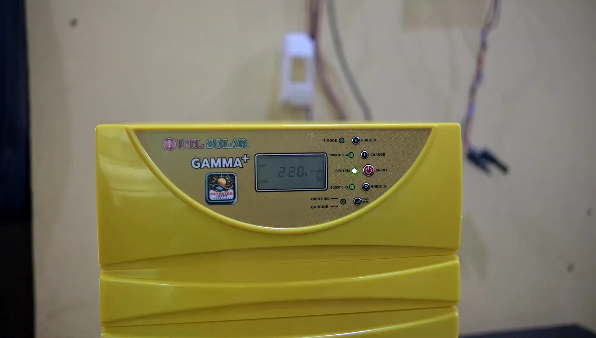 Inverter display showing load during the AC test