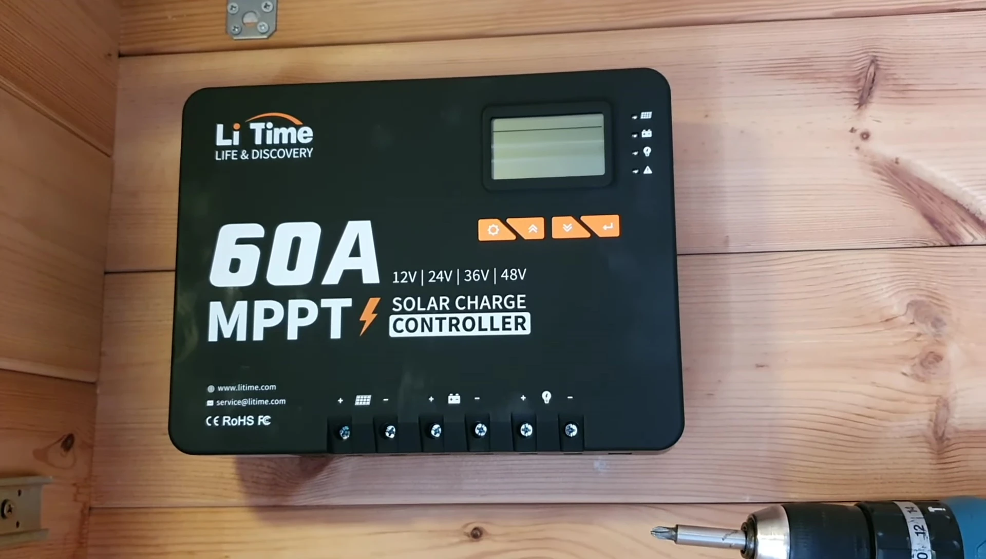 Screenshot showing the charge controller size