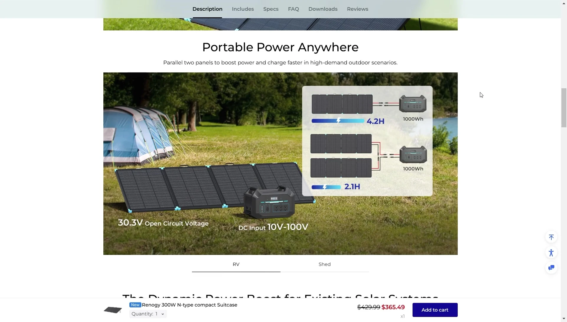 The Renogy solar suitcase being used in an RV context.