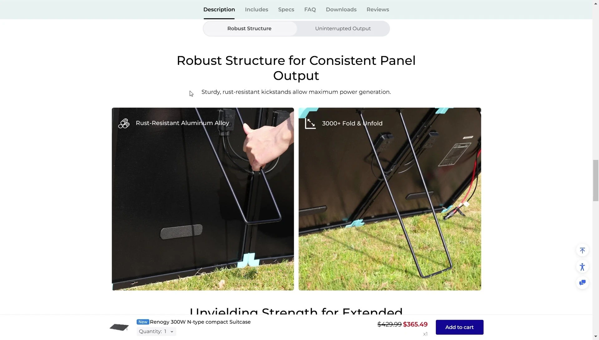 Showcase of the sturdy and rust-resistant build of the solar suitcase.