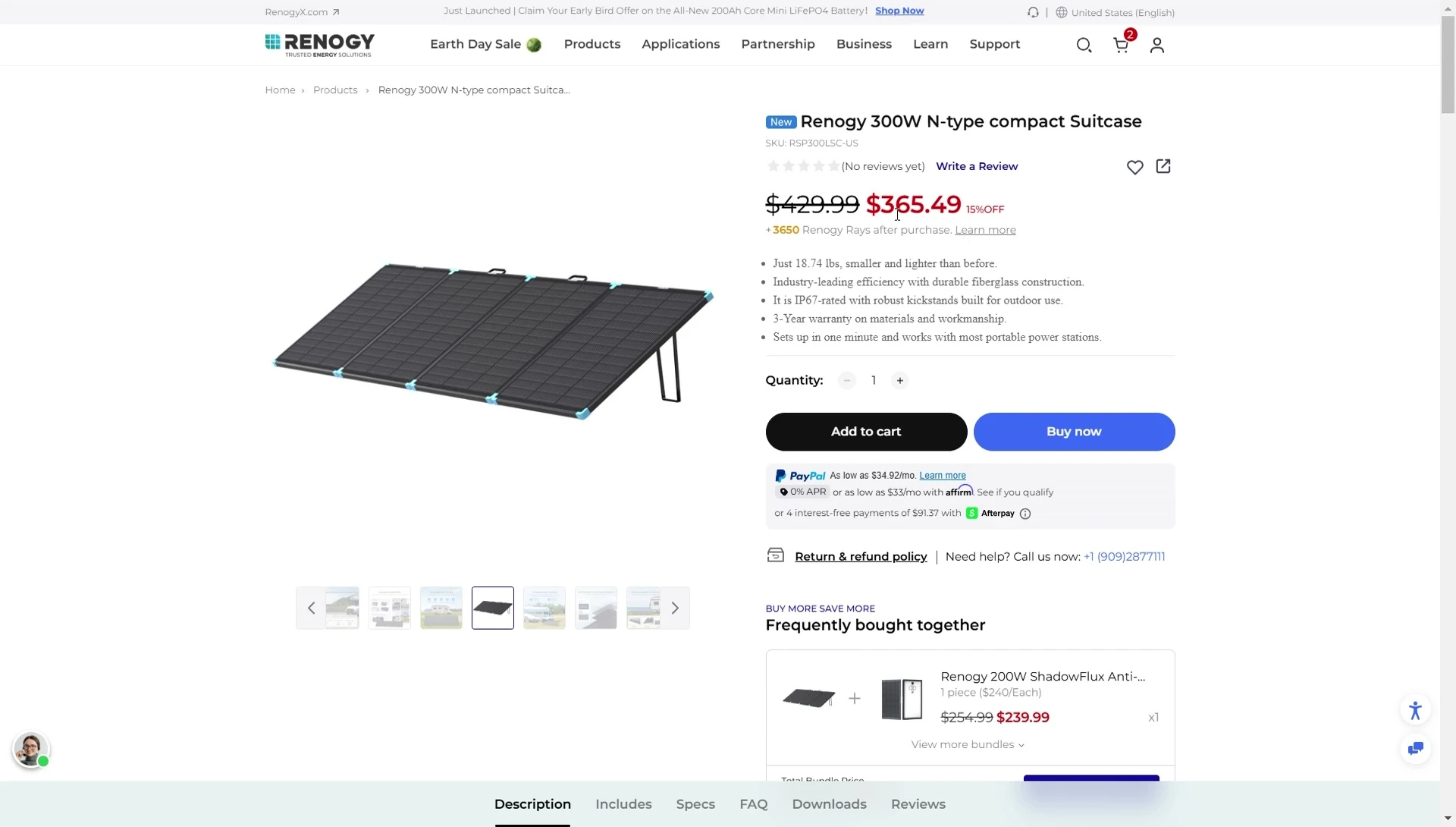 A shot mentioning the current discount offered on the product.