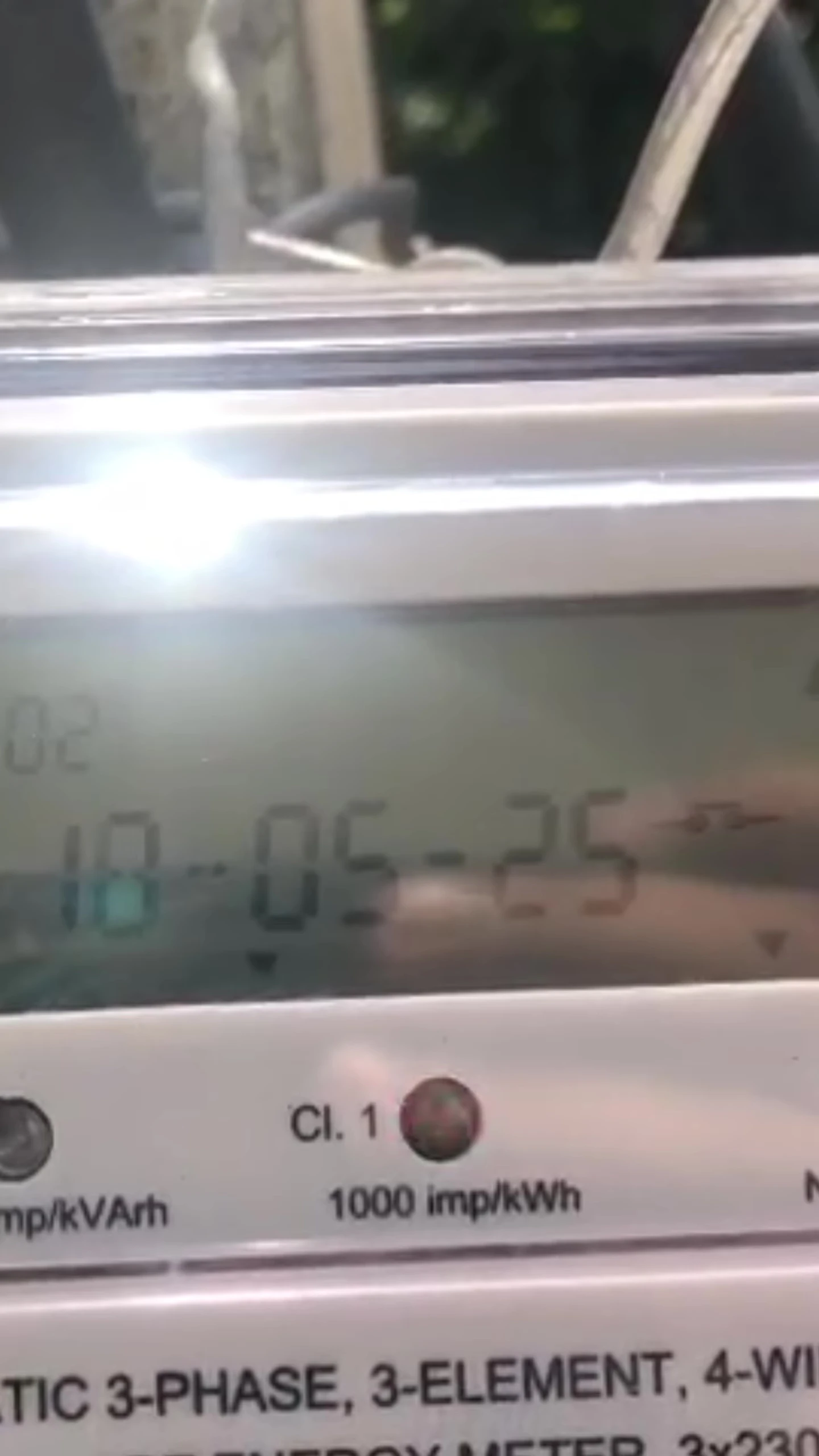 AMI meter display showing date and time