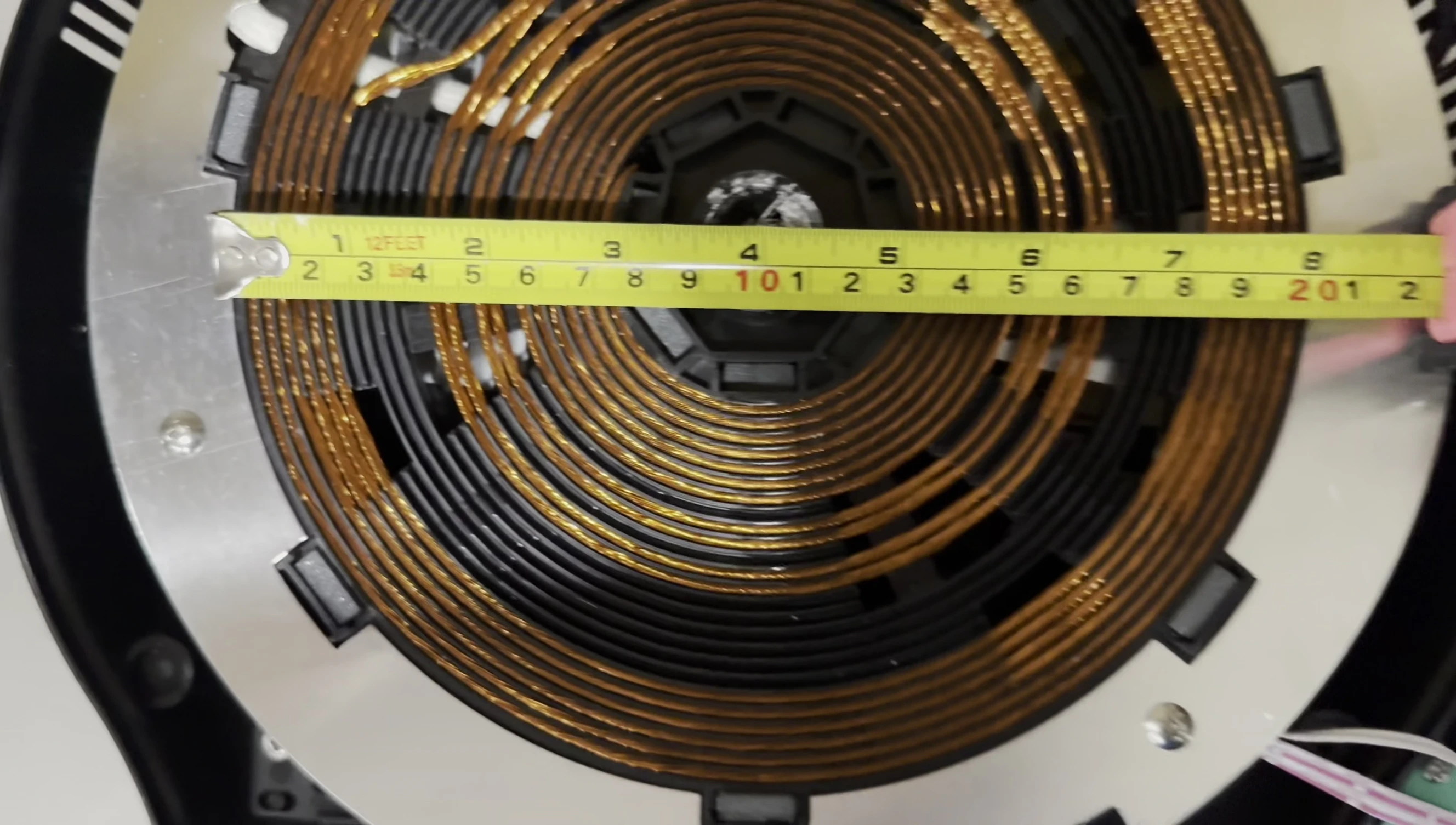 Close-up of the 8-inch induction coil