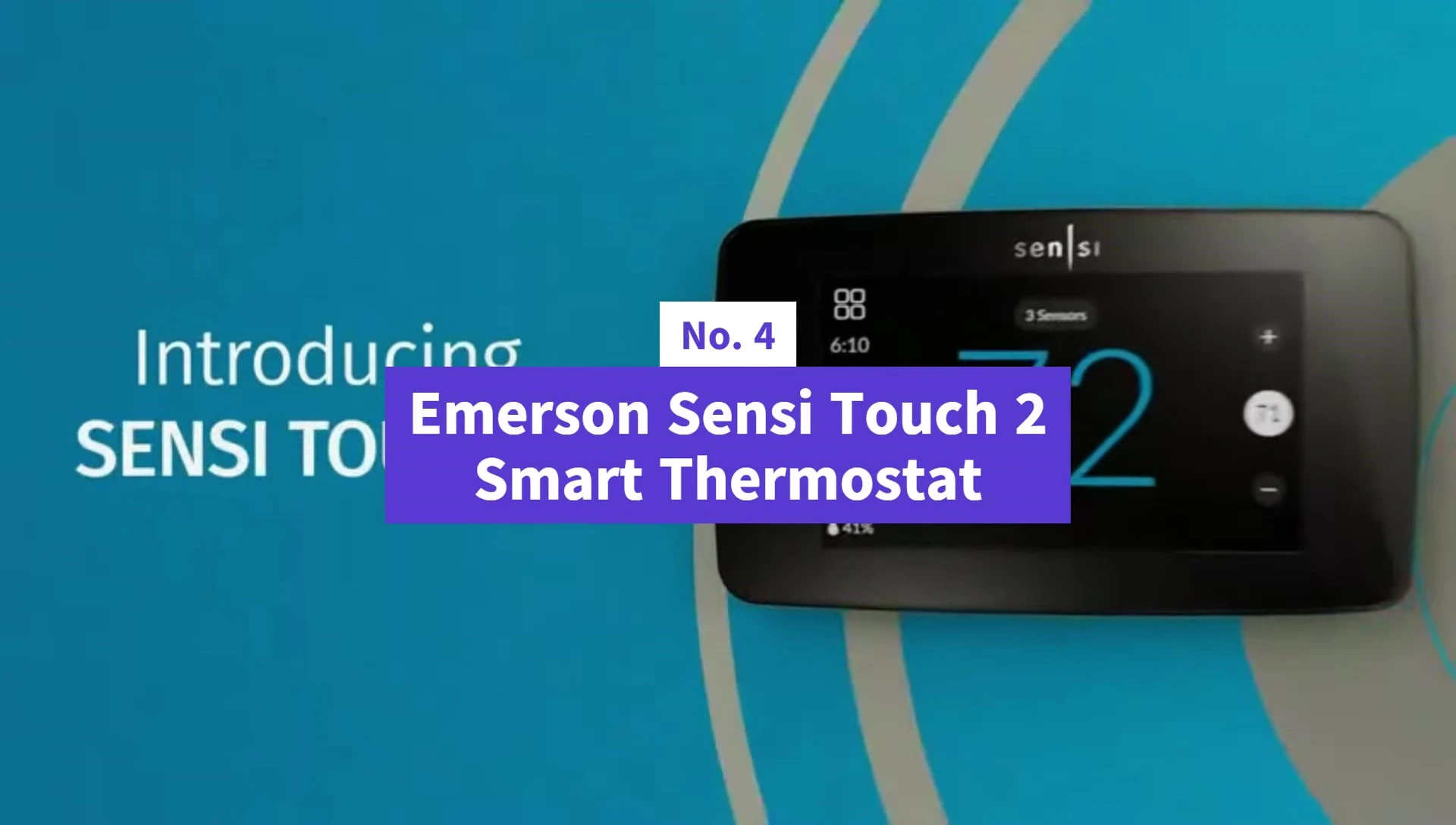 The Emerson Sensi Touch 2 smart thermostat showcasing its vibrant display