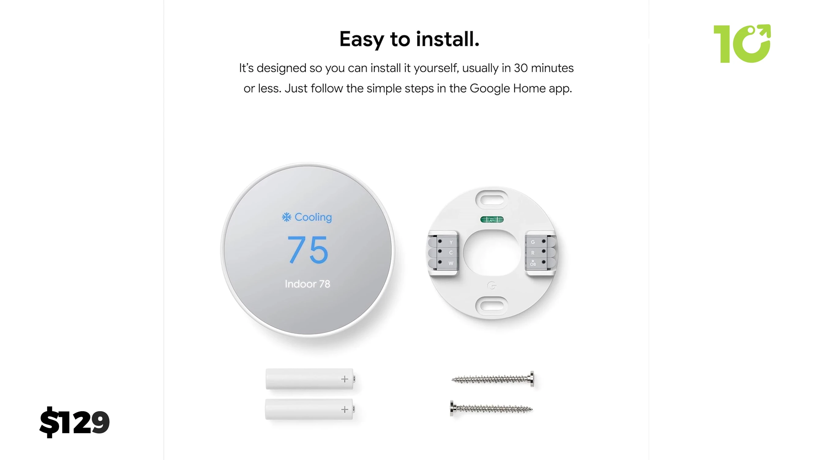 Close-up of the Nest Thermostat's interface