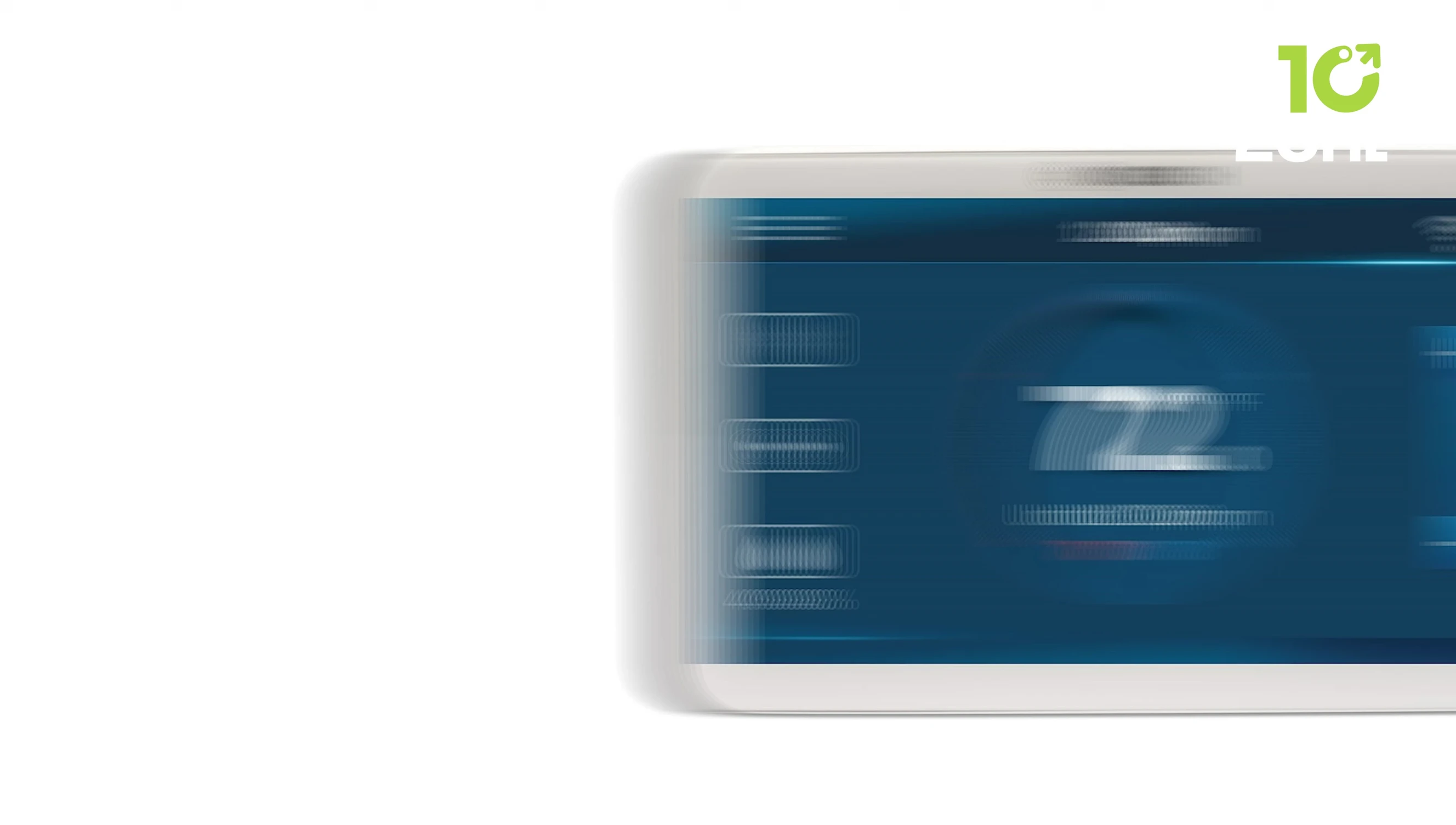 Close-up highlighting the 5-inch touchscreen