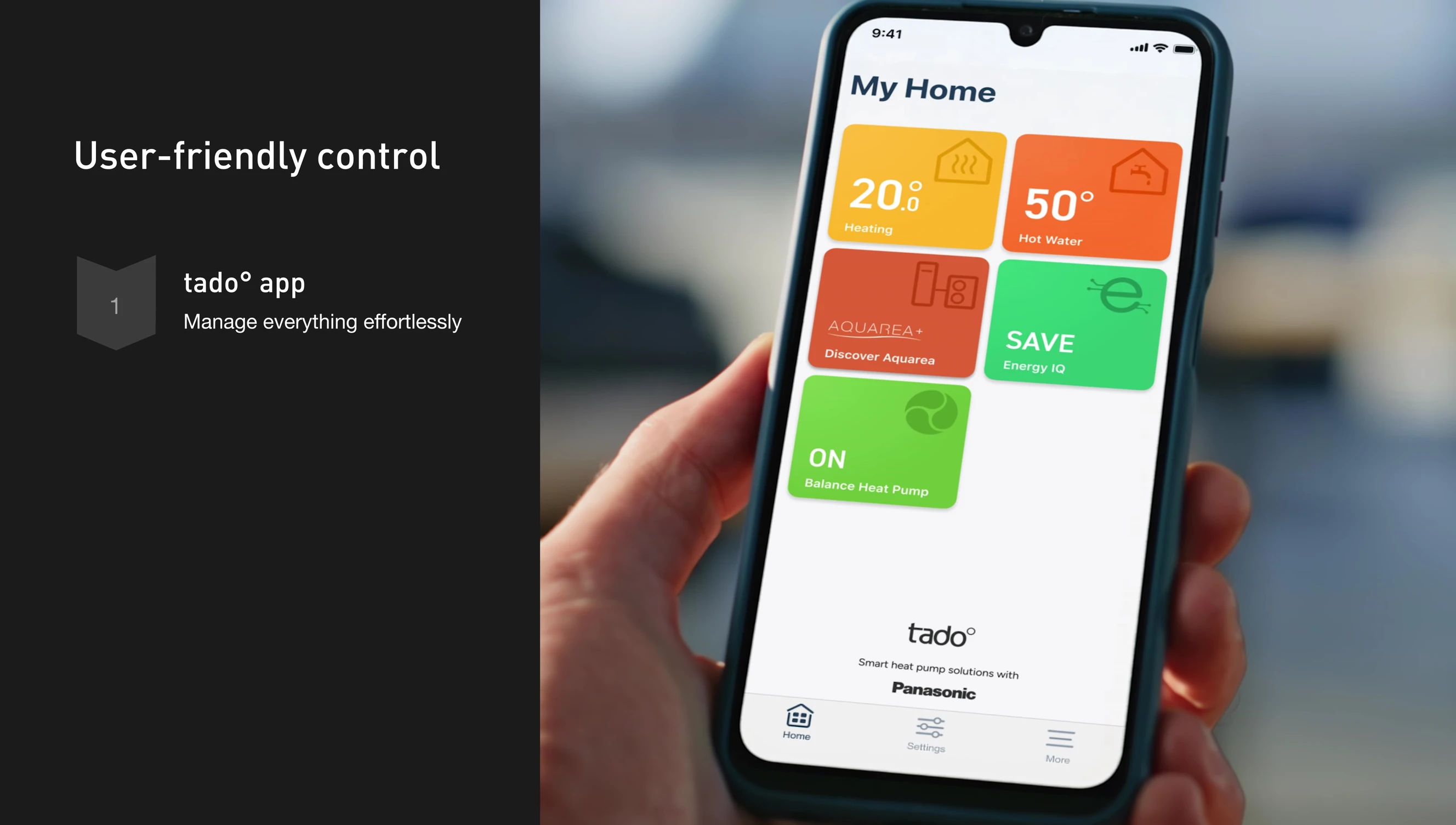Screenshot of the tado° app interface